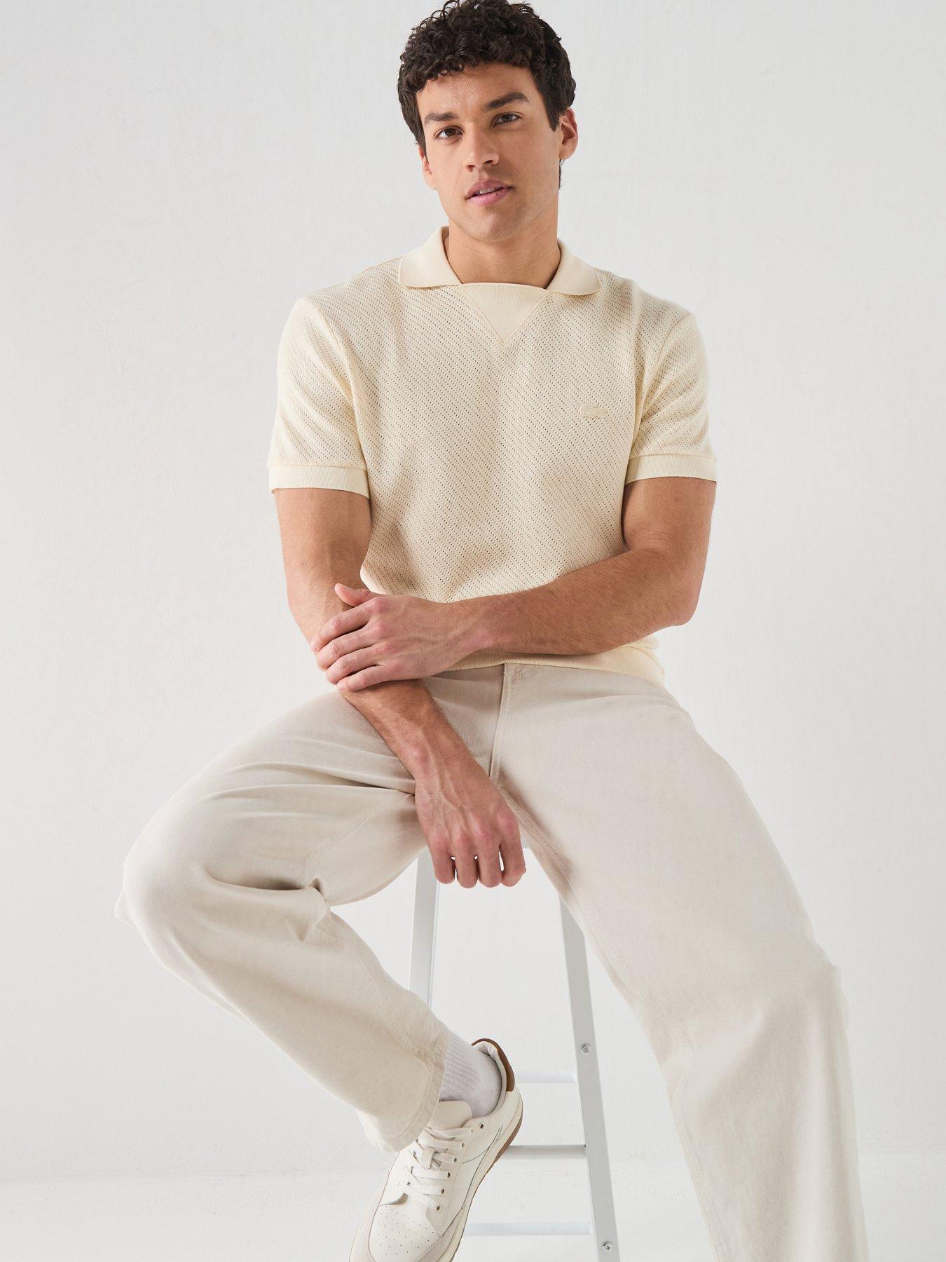 Image 4 of 6 of Lacoste Regular Fit Knitted Polo Shirt &ndash; Beige