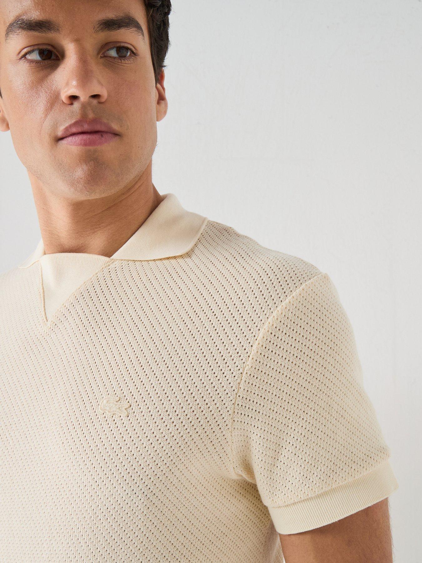 Image 6 of 6 of Lacoste Regular Fit Knitted Polo Shirt &ndash; Beige