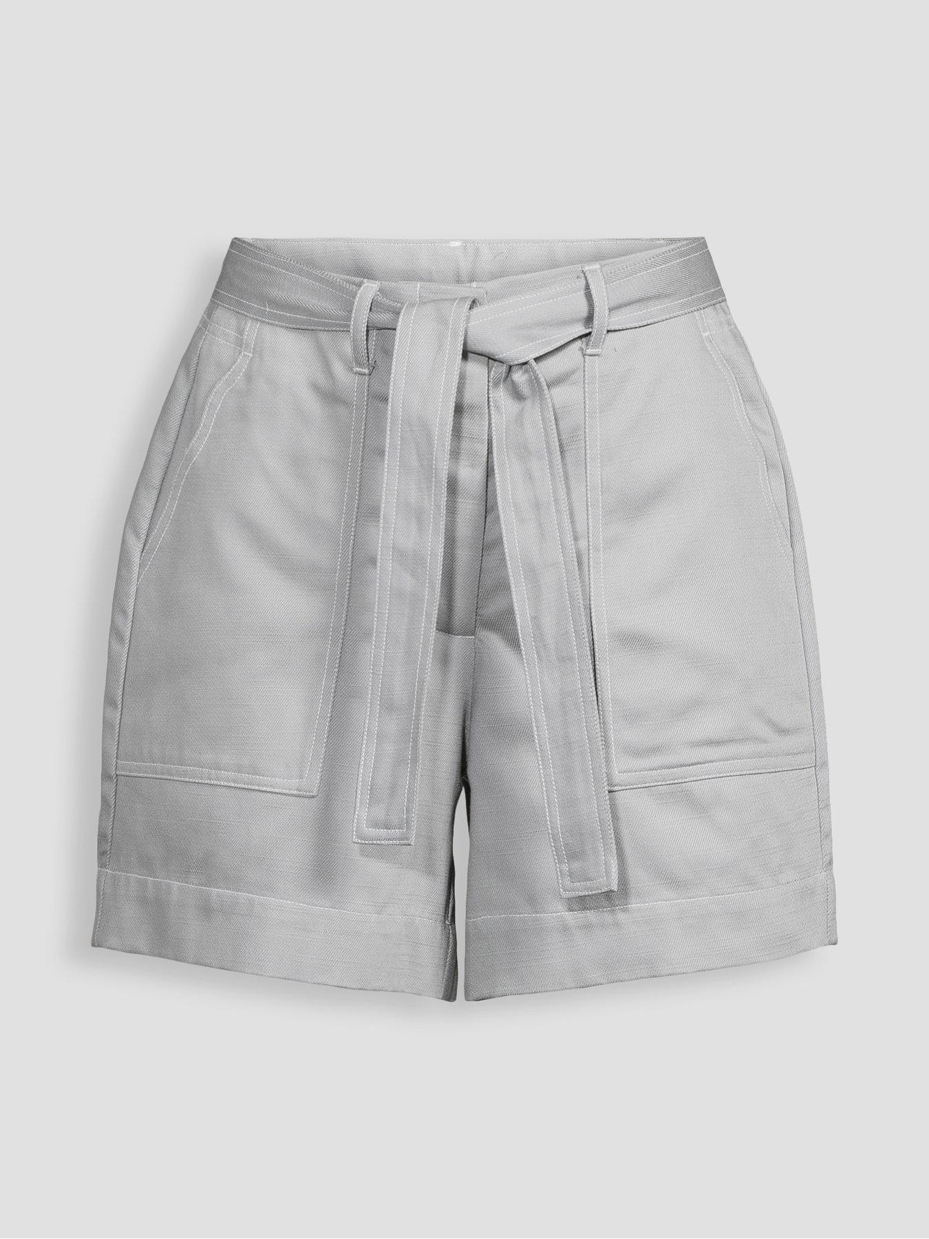 Image 7 of 7 of The Very Collection Scalloped Pocket Detail Shorts - Light Blue