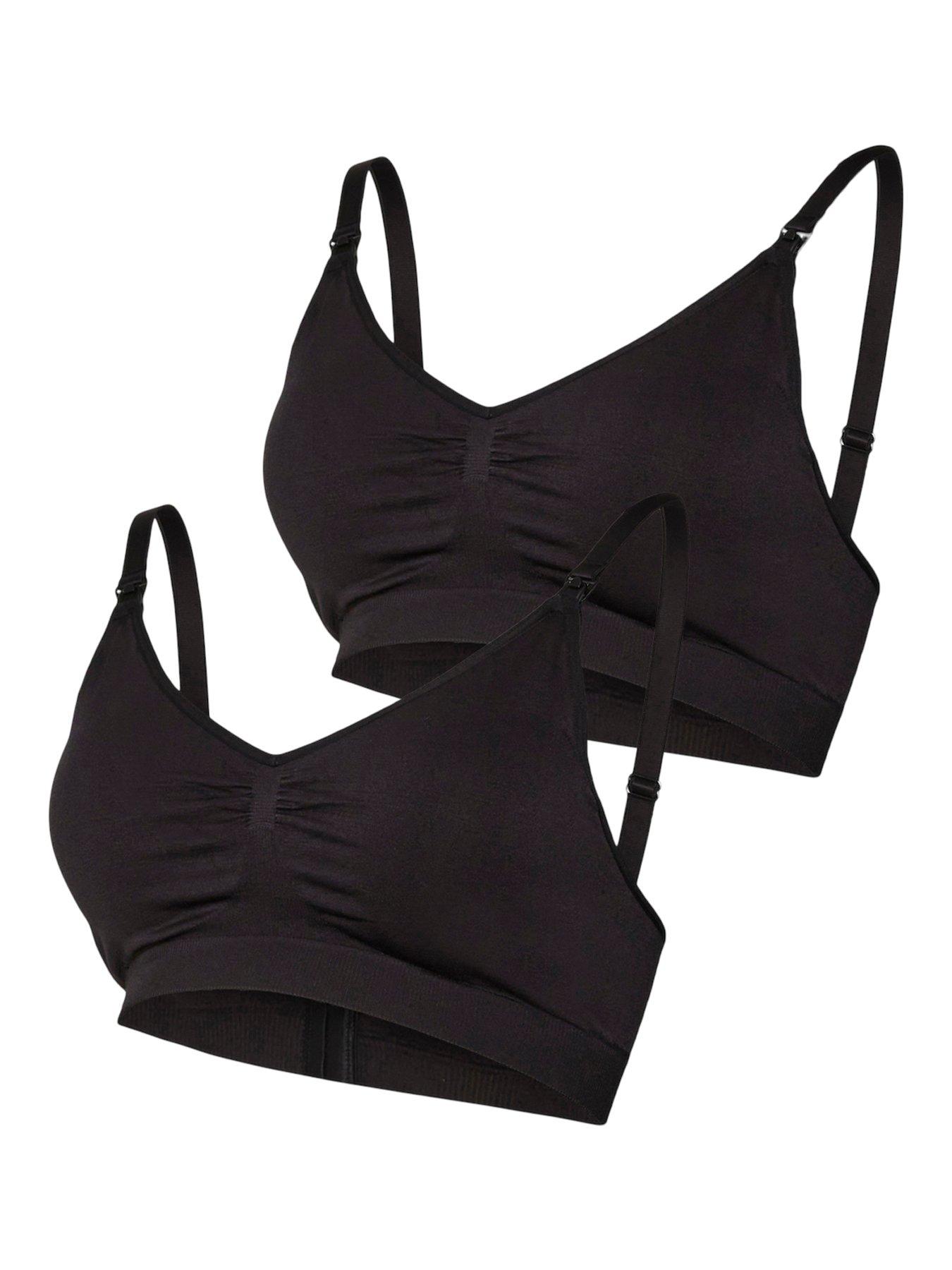  image of mamalicious-mlilja-2-pack-nursing-bra-black