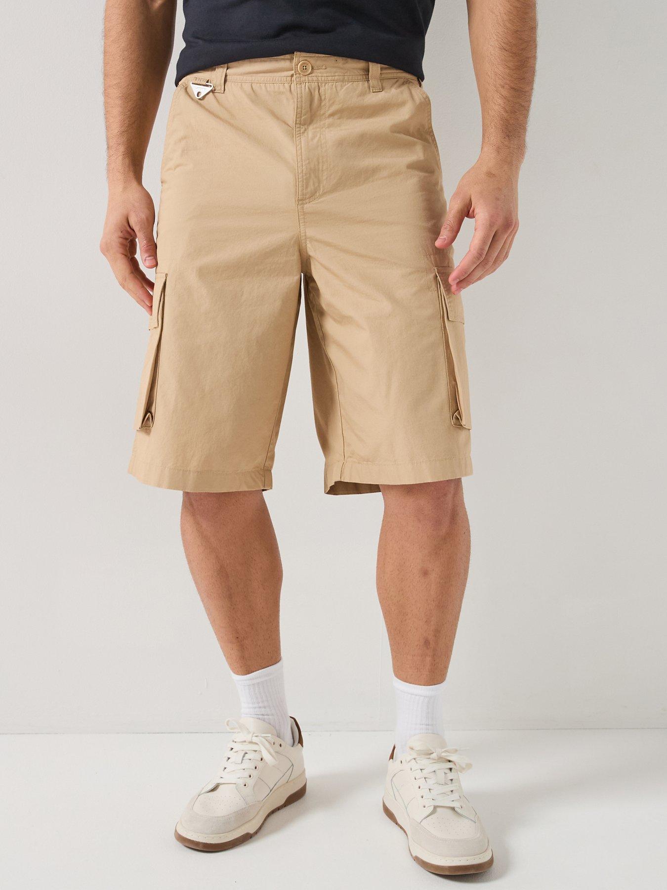 Lacoste Relaxed Fit Stretch Cotton Elasticated Waist Cargo Shorts - Brown