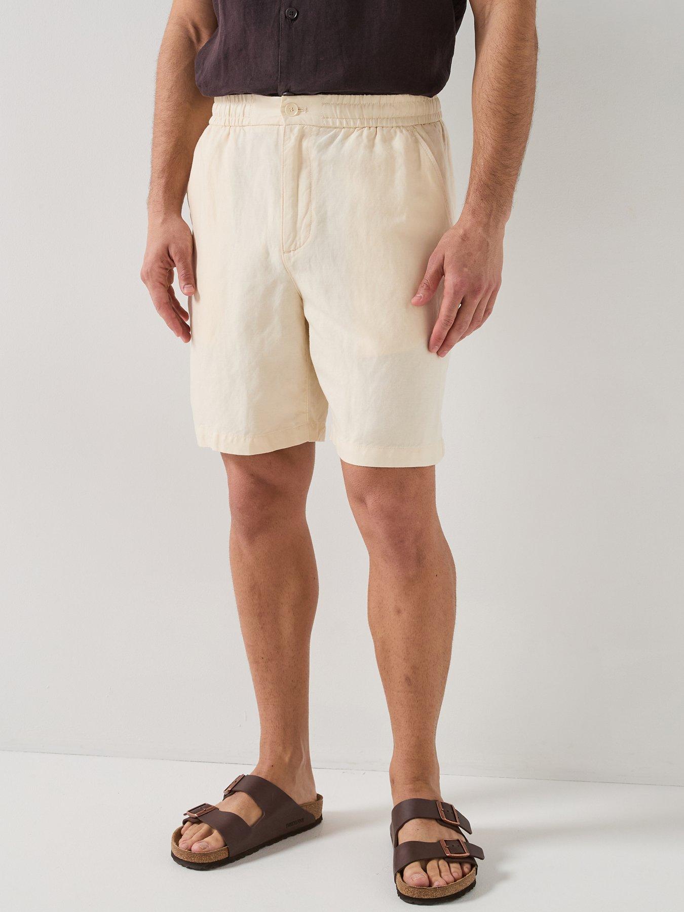 Lacoste Regular Fit Linen Shorts - Cream