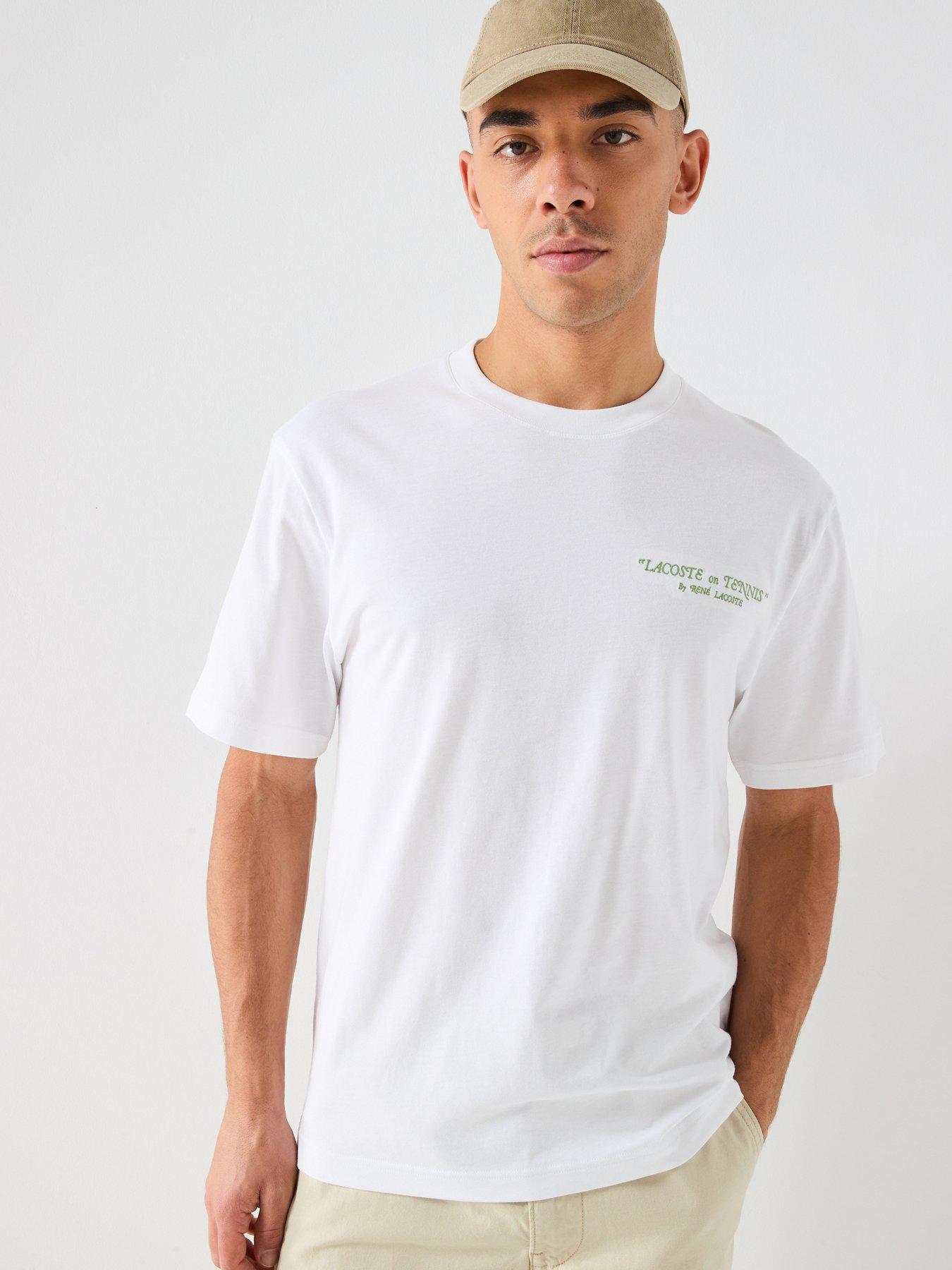 Lacoste Lacoste Classic Fit Back Print Embroidered T-shirt - White