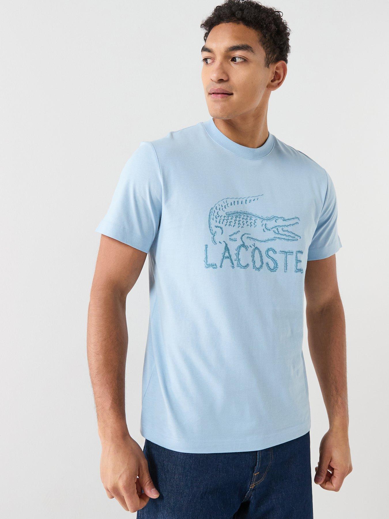 Lacoste Classic Fit Printed Cotton T-Shirt - Blue