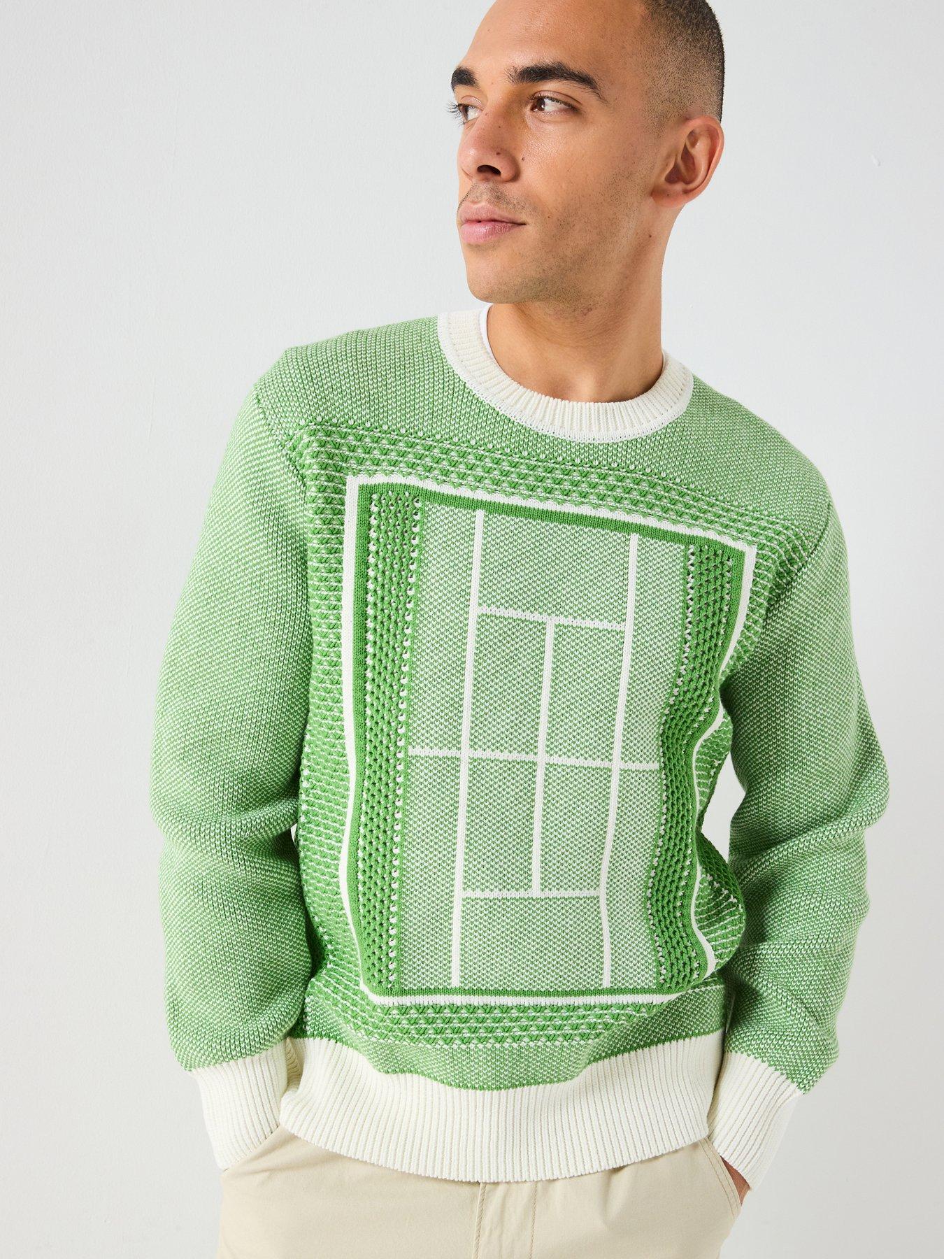 Lacoste Classic Fit Jacquard Knitted Jumper - Green