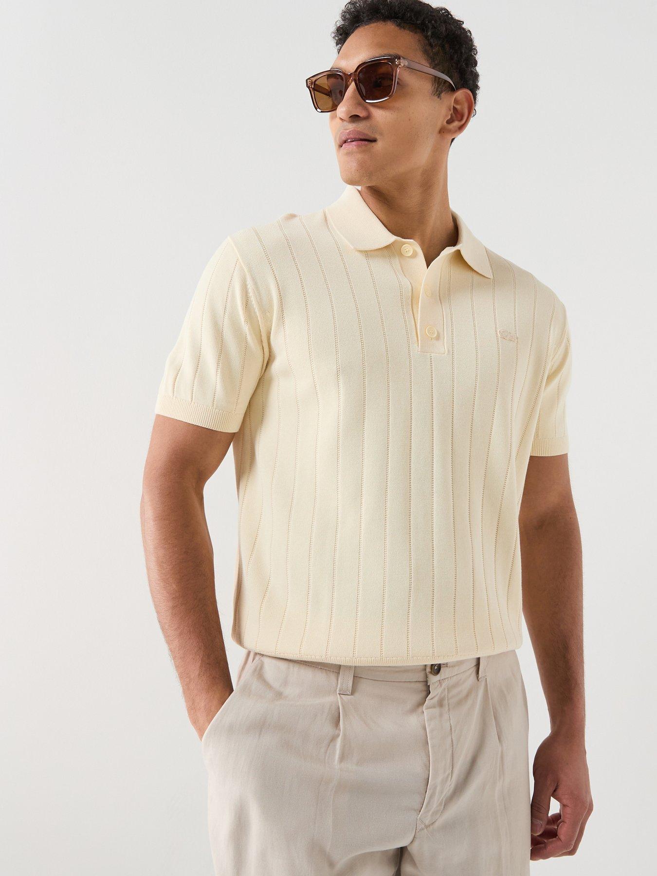 Lacoste Classic Fit Knitted Paris Polo Shirt - Cream