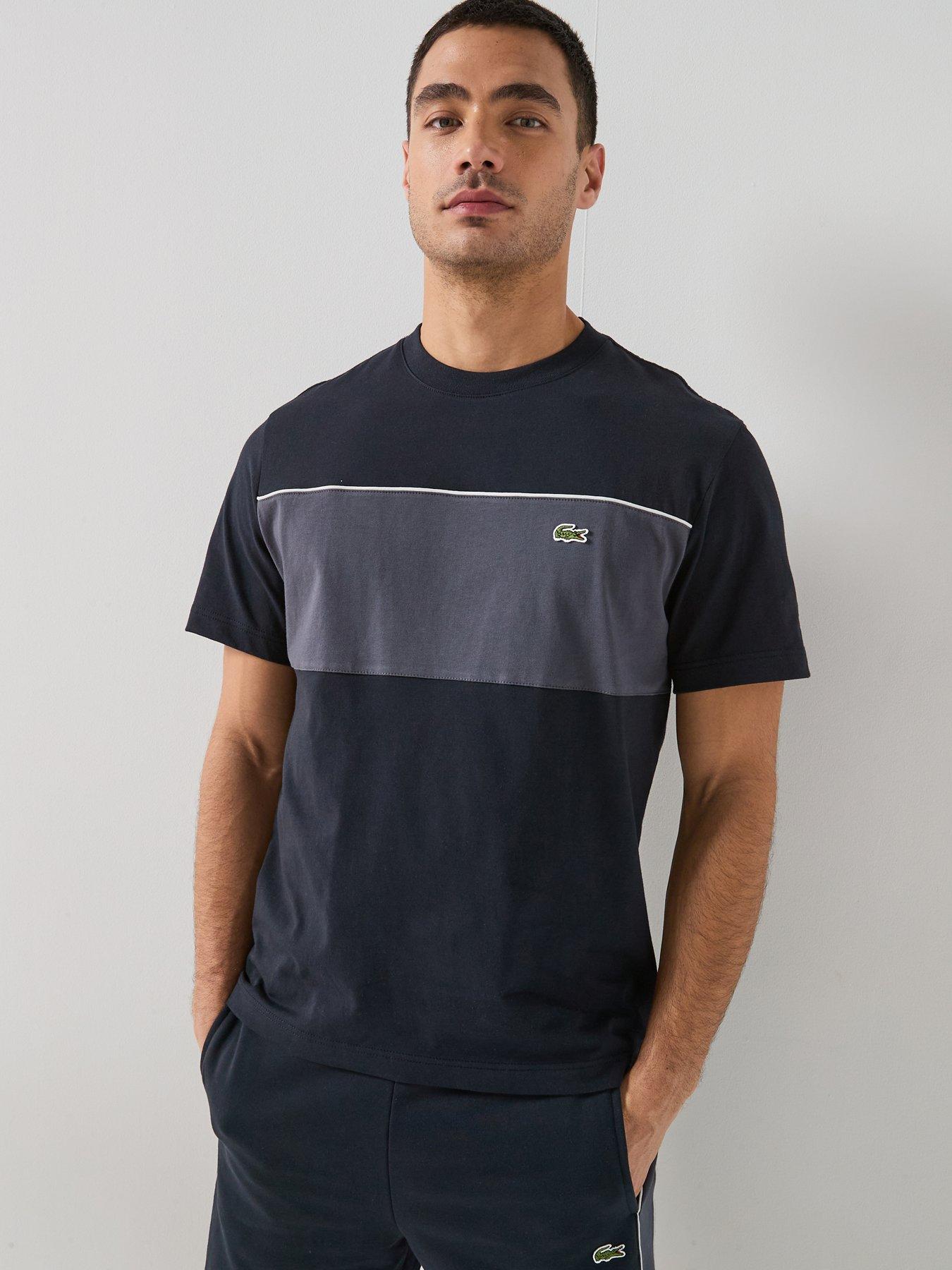 Lacoste Classic Fit Colourblock Cotton T-Shirt - Black