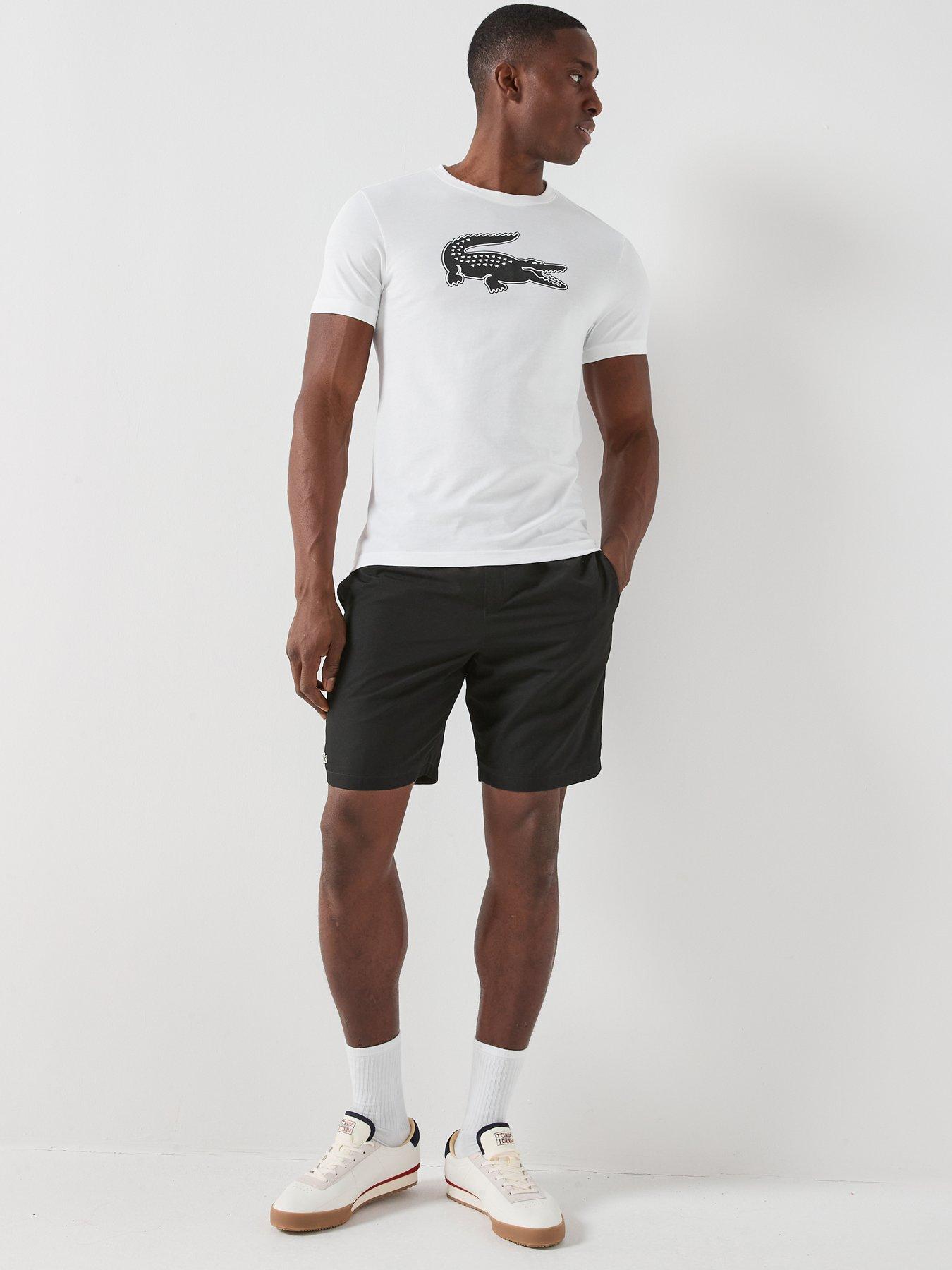 Image 3 of 4 of Lacoste Woven Drawstring Shorts - Black