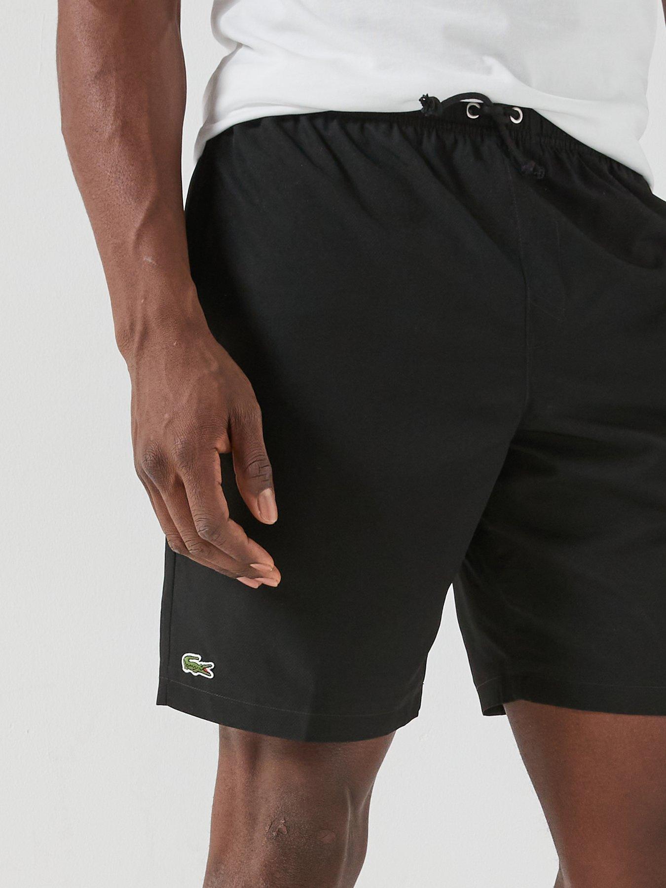 Image 4 of 4 of Lacoste Woven Drawstring Shorts - Black