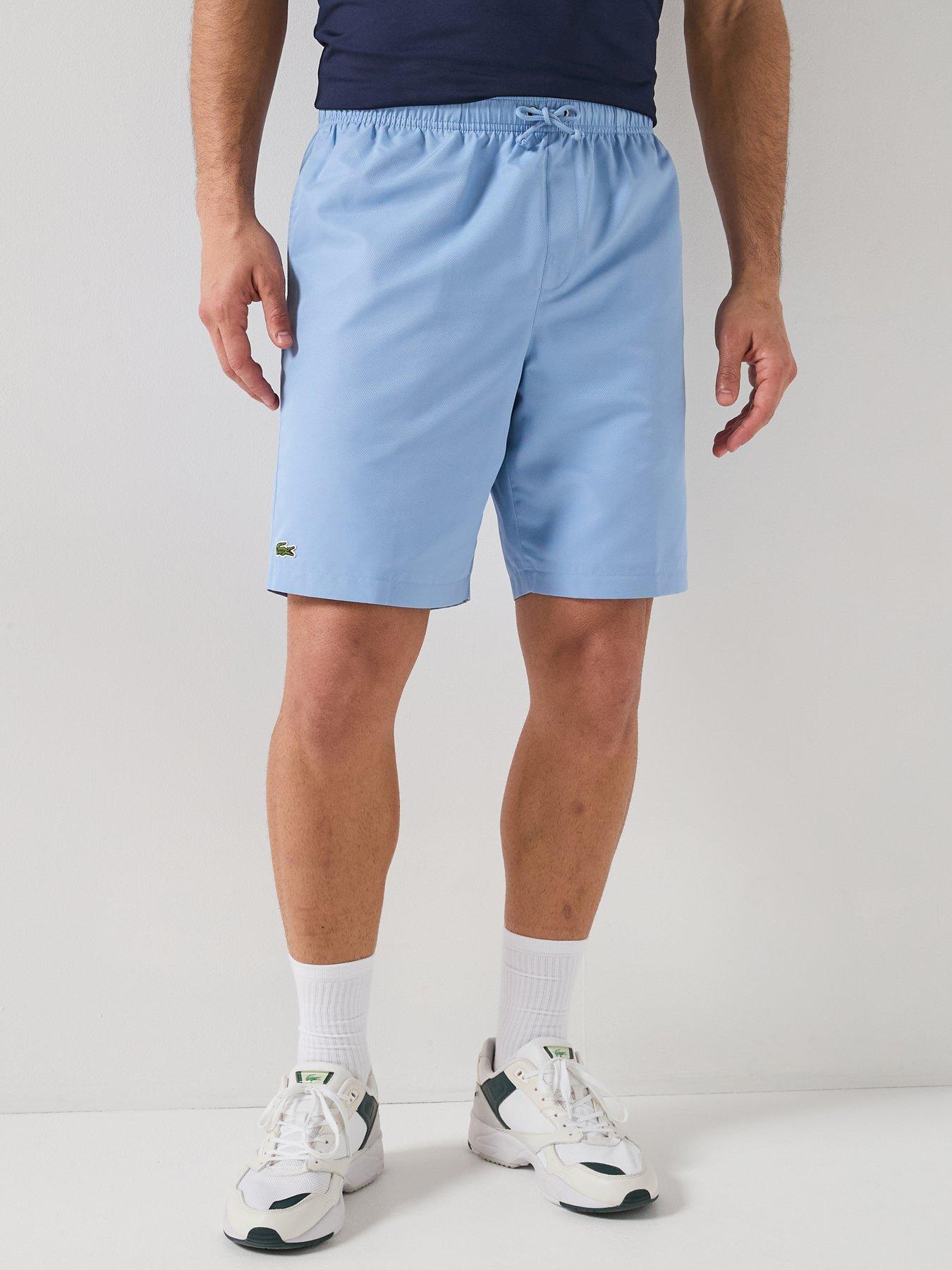  image of lacoste-lacoste-woven-drawstring-shorts-light-blue