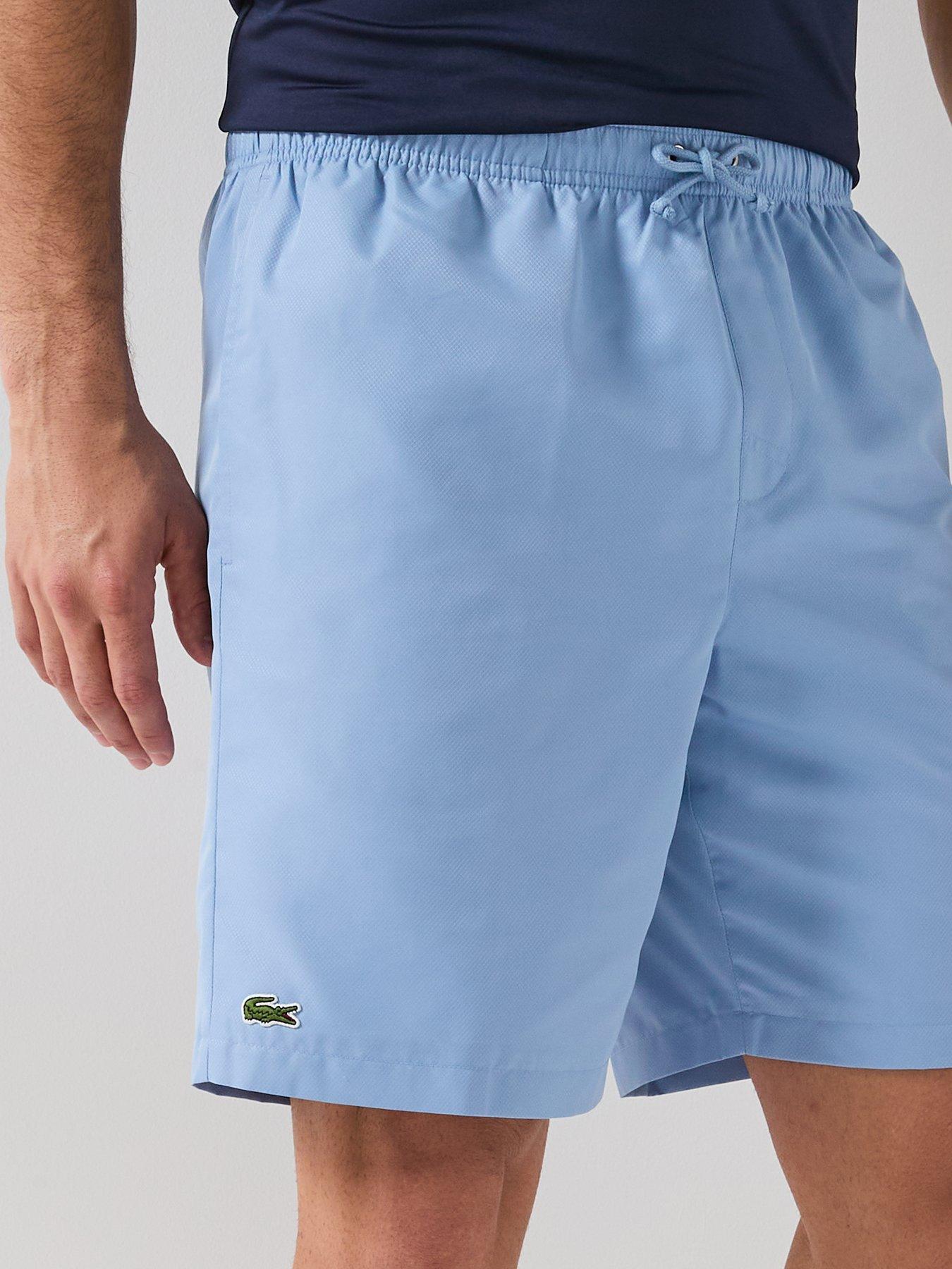  image of lacoste-lacoste-woven-drawstring-shorts-light-blue