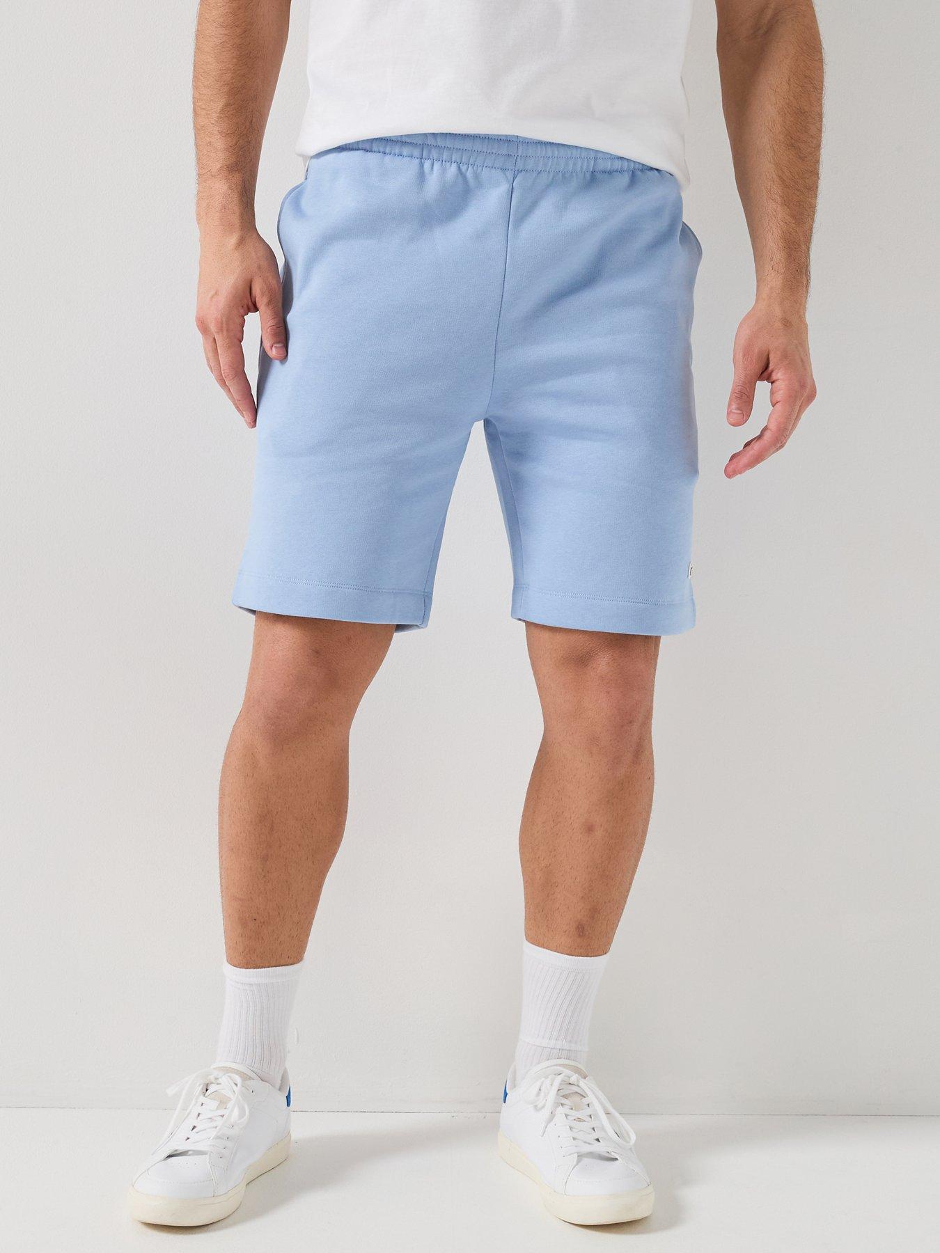 Image 1 of 6 of Lacoste Regular Fit Brushed Fleece Shorts - Blue