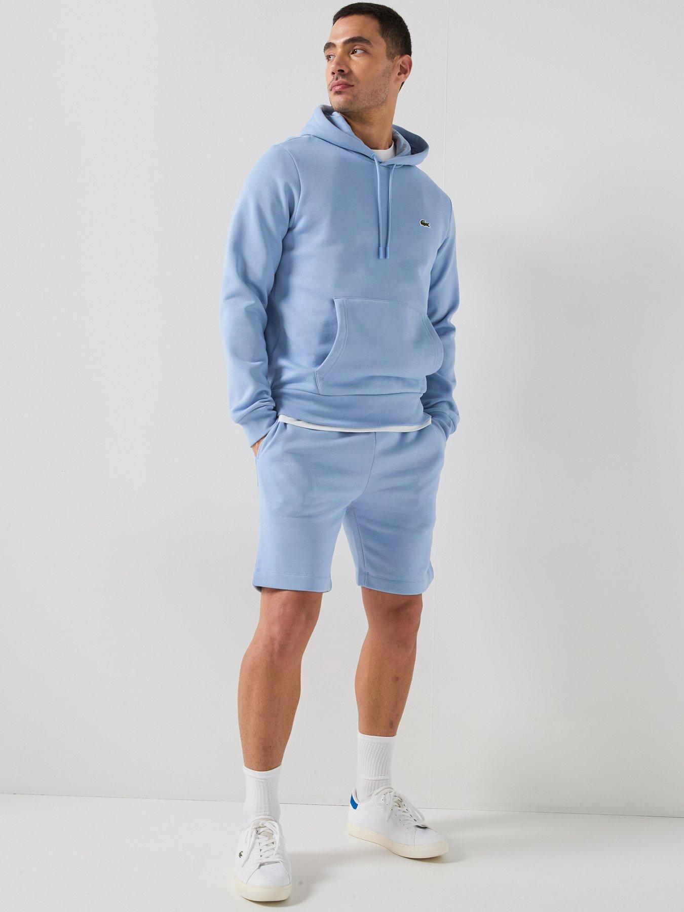 Image 5 of 6 of Lacoste Regular Fit Brushed Fleece Shorts - Blue