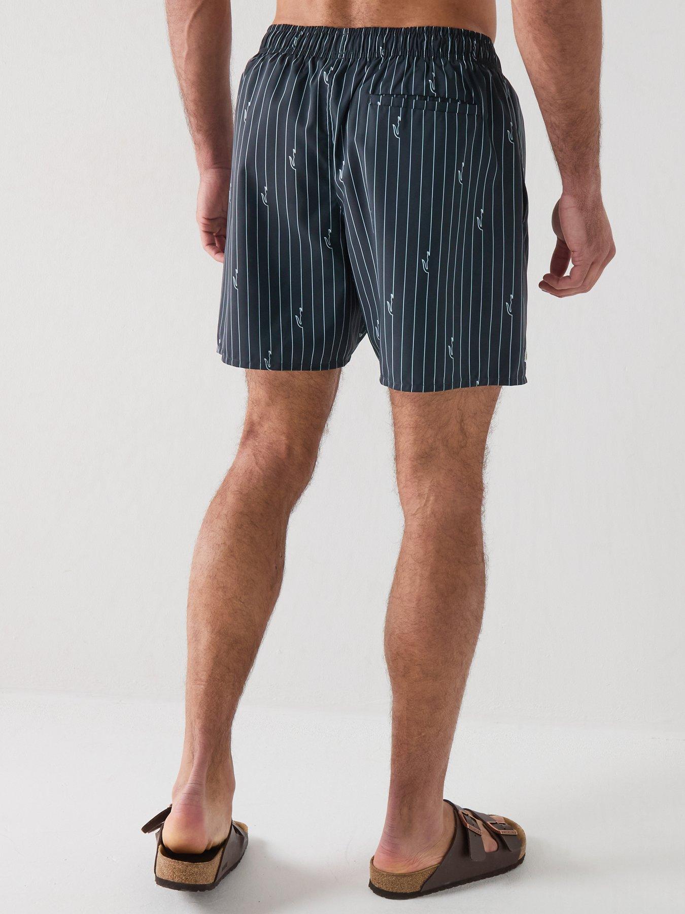 Image 2 of 6 of Lacoste Lacoste Crocodile Print Swim Trunks - Navy