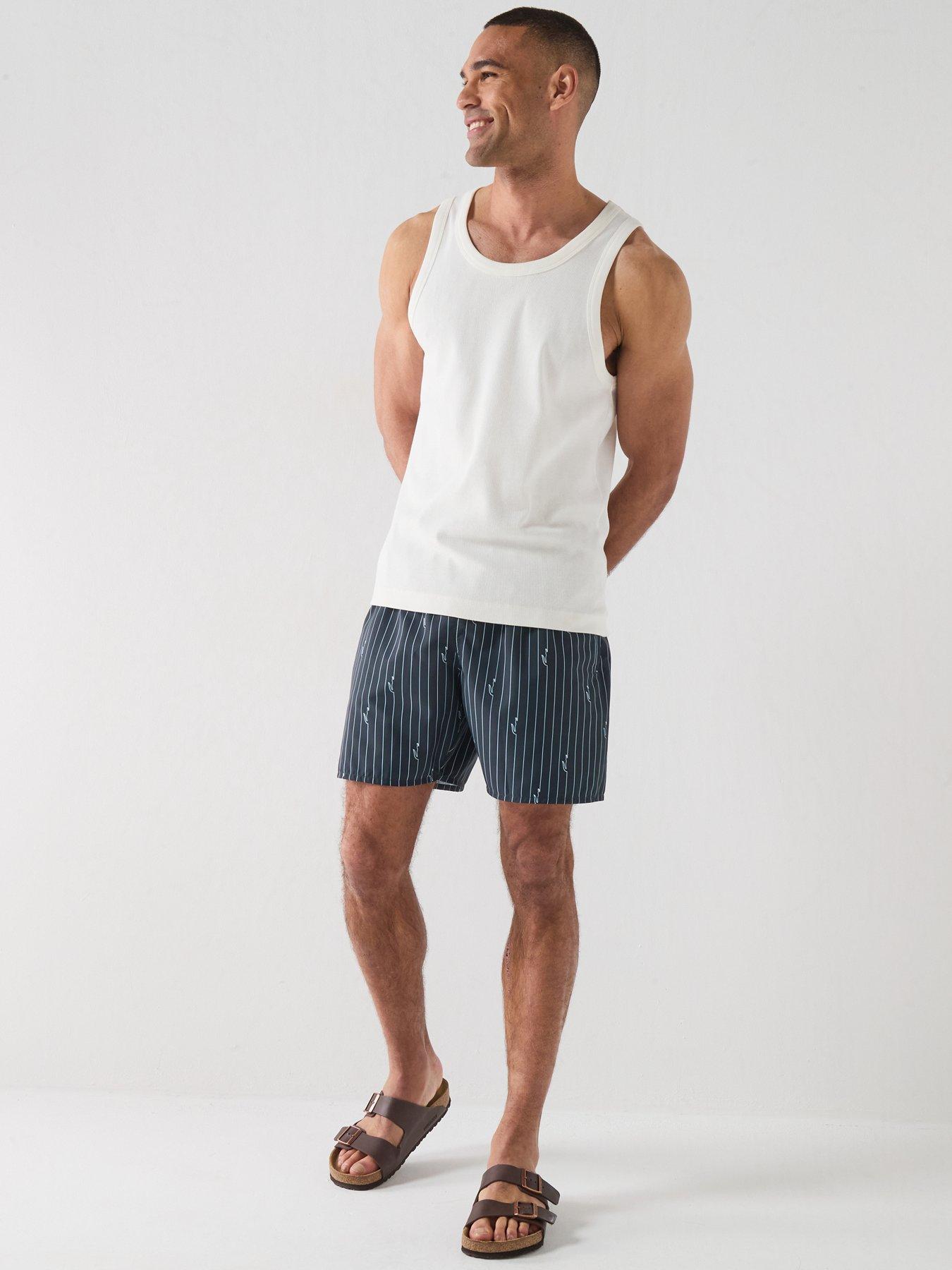Image 3 of 6 of Lacoste Lacoste Crocodile Print Swim Trunks - Navy