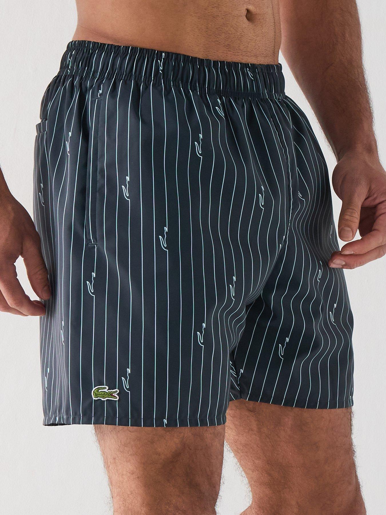 Image 5 of 6 of Lacoste Lacoste Crocodile Print Swim Trunks - Navy