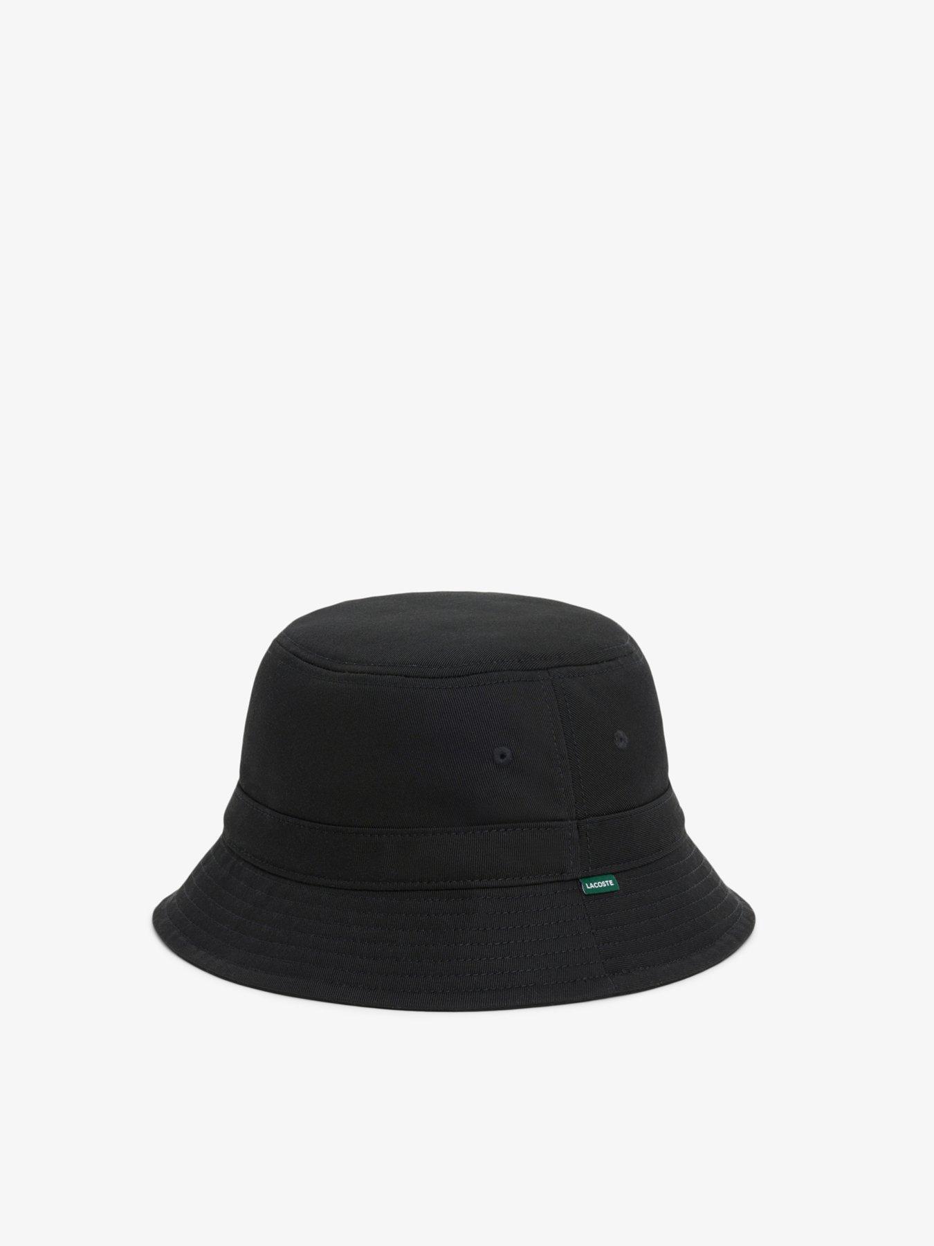 back image of lacoste-lacoste-cotton-twill-bucket-hat-black