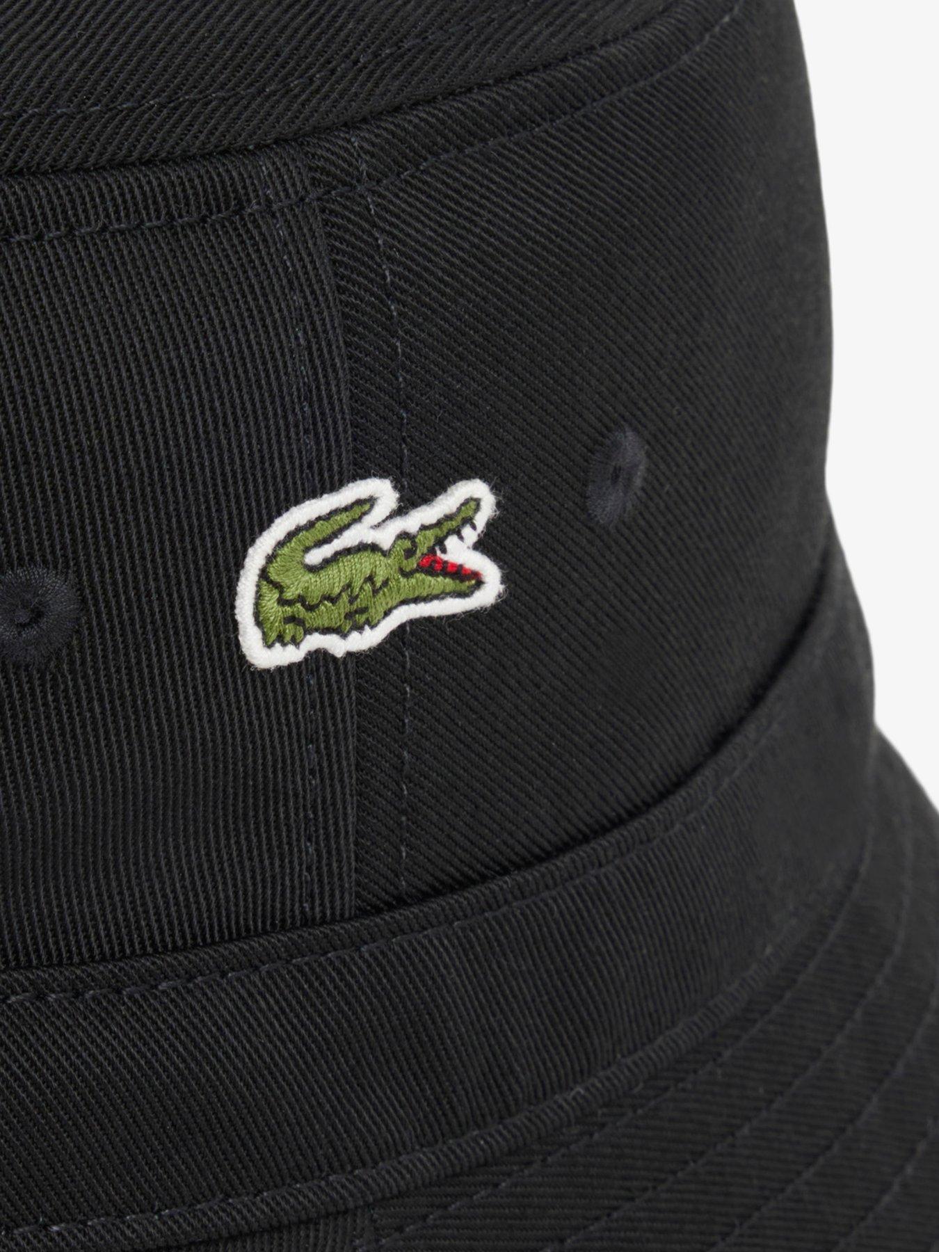 Image 4 of 4 of Lacoste Cotton Twill Bucket Hat - Black