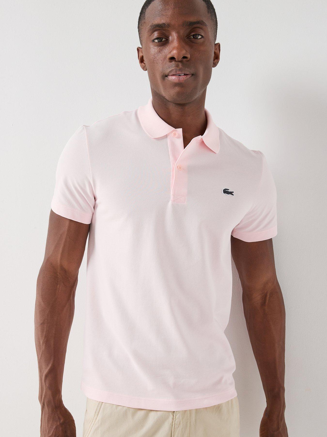 Lacoste Cotton Blend Ottoman Polo Short - Light Pink