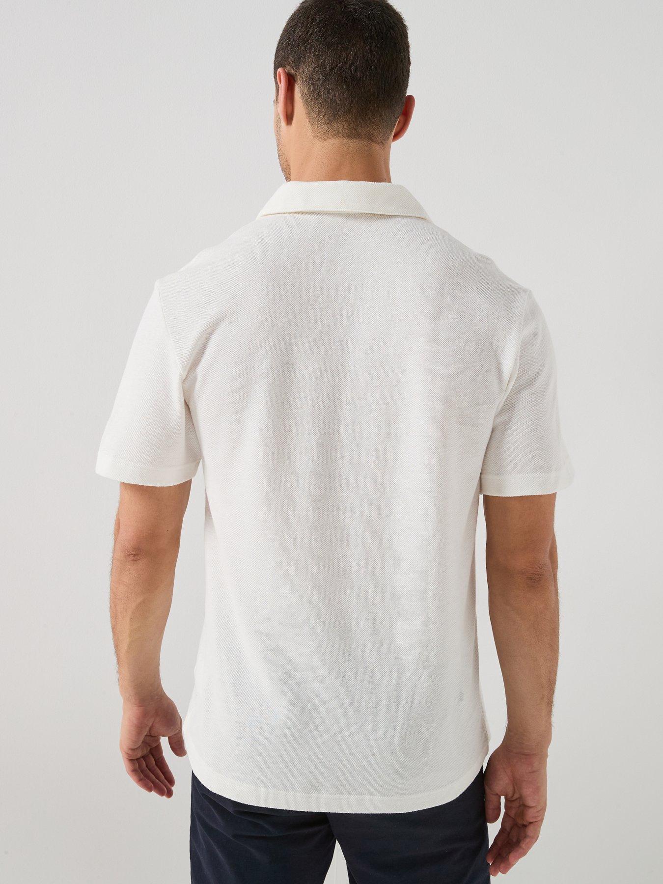Image 2 of 6 of Lacoste Classic Fit Open Neck Polo Shirt - White