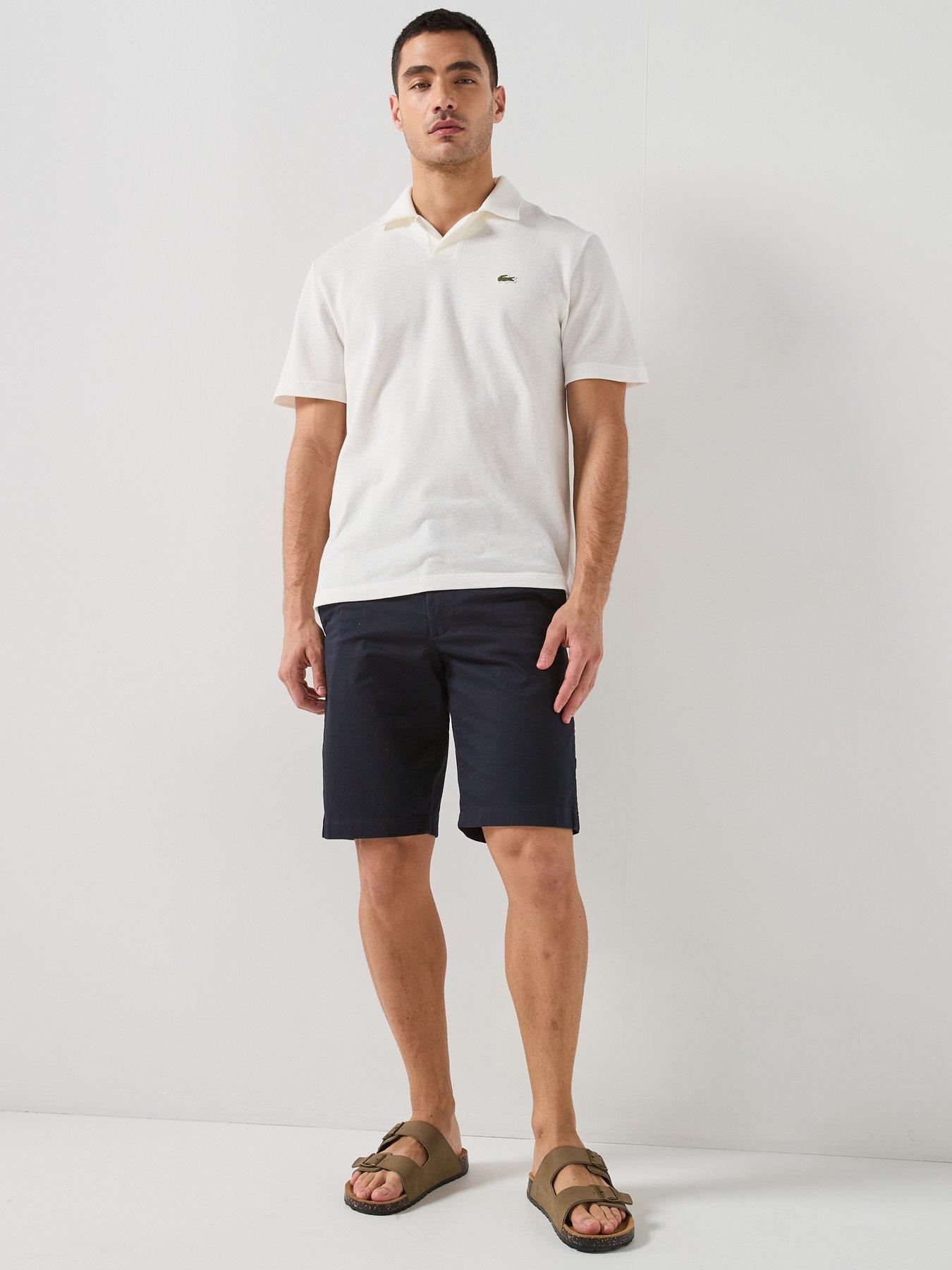Image 3 of 6 of Lacoste Classic Fit Open Neck Polo Shirt - White