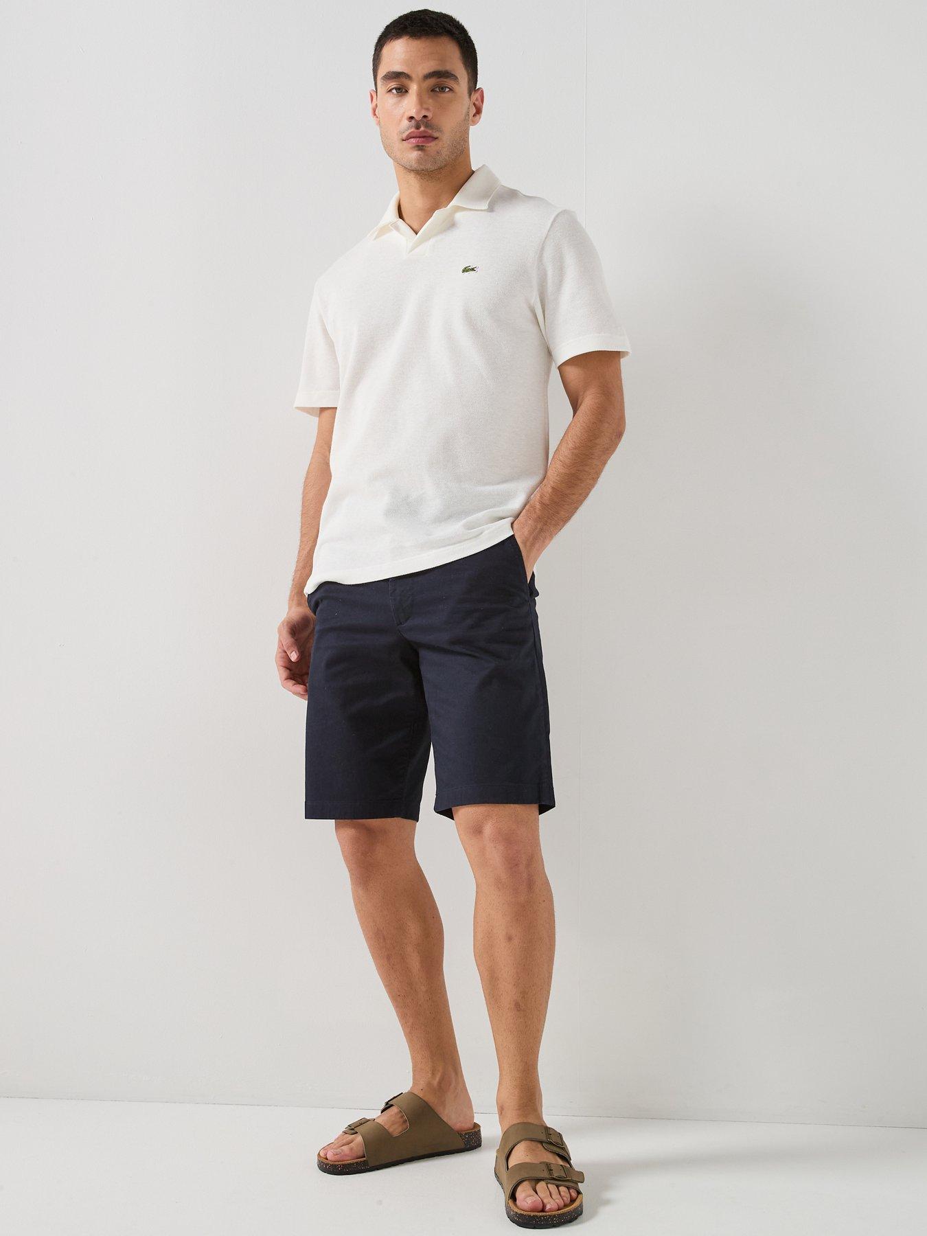 Image 5 of 6 of Lacoste Classic Fit Open Neck Polo Shirt - White