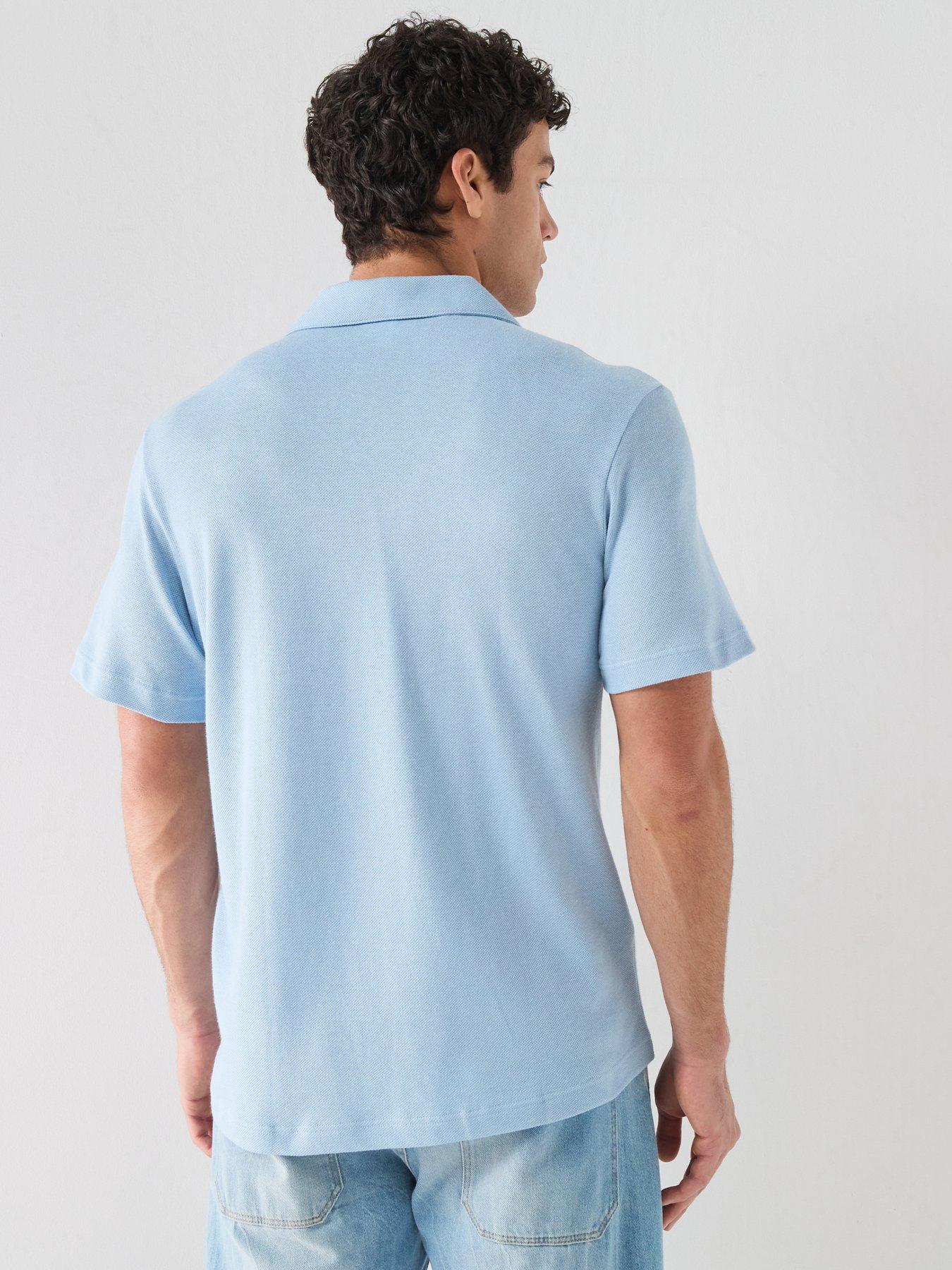 Image 2 of 6 of Lacoste Classic Fit Open Neck Polo Shirt &ndash; Blue