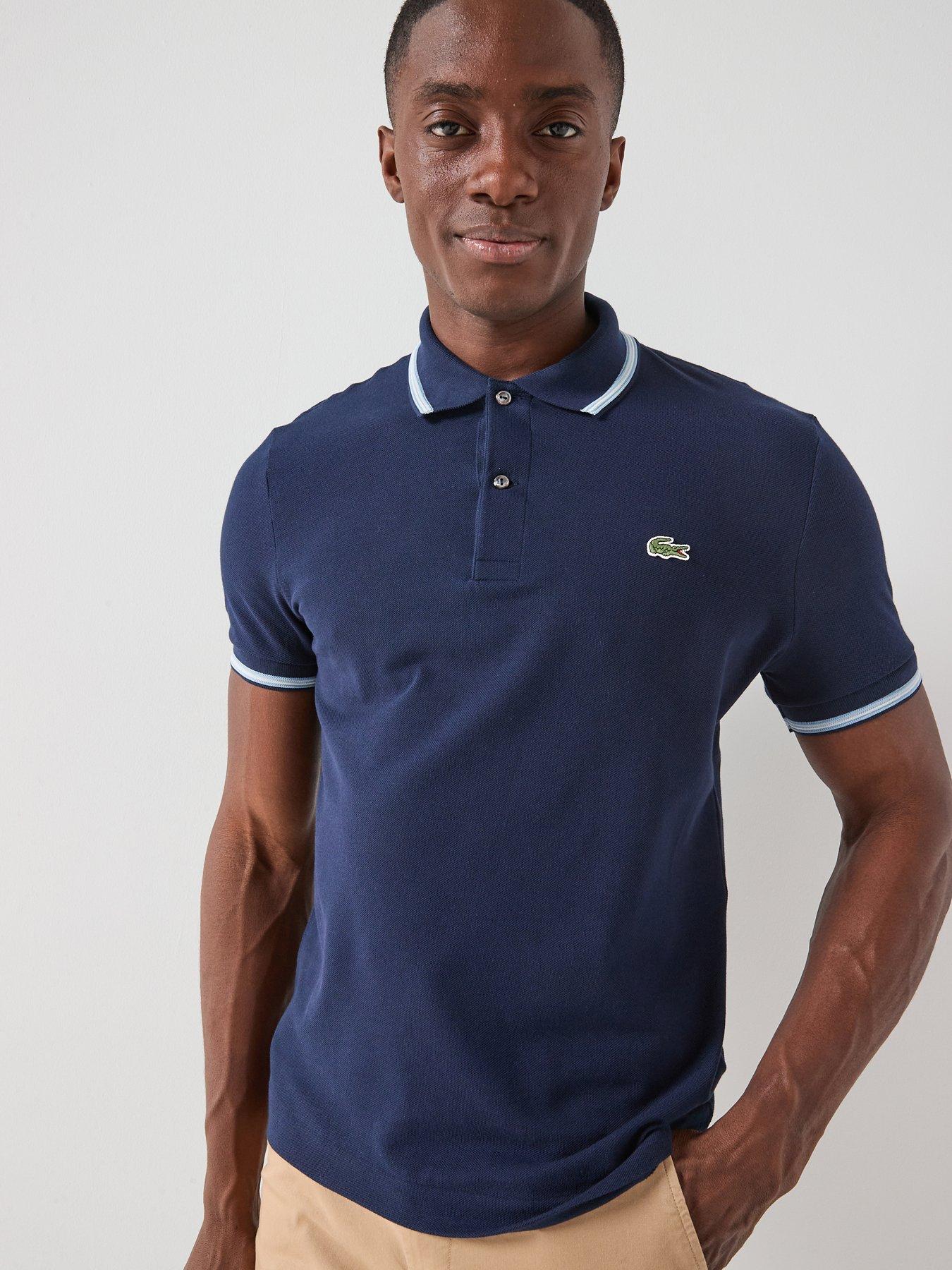Lacoste L.12.12 Tipped  Pique Polo Shirt - Black