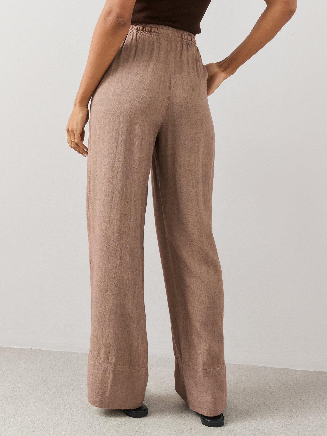 Image 2 of 6 of The Very Collection Soft Touch Wide Leg Co-Ord Trousers - Brown