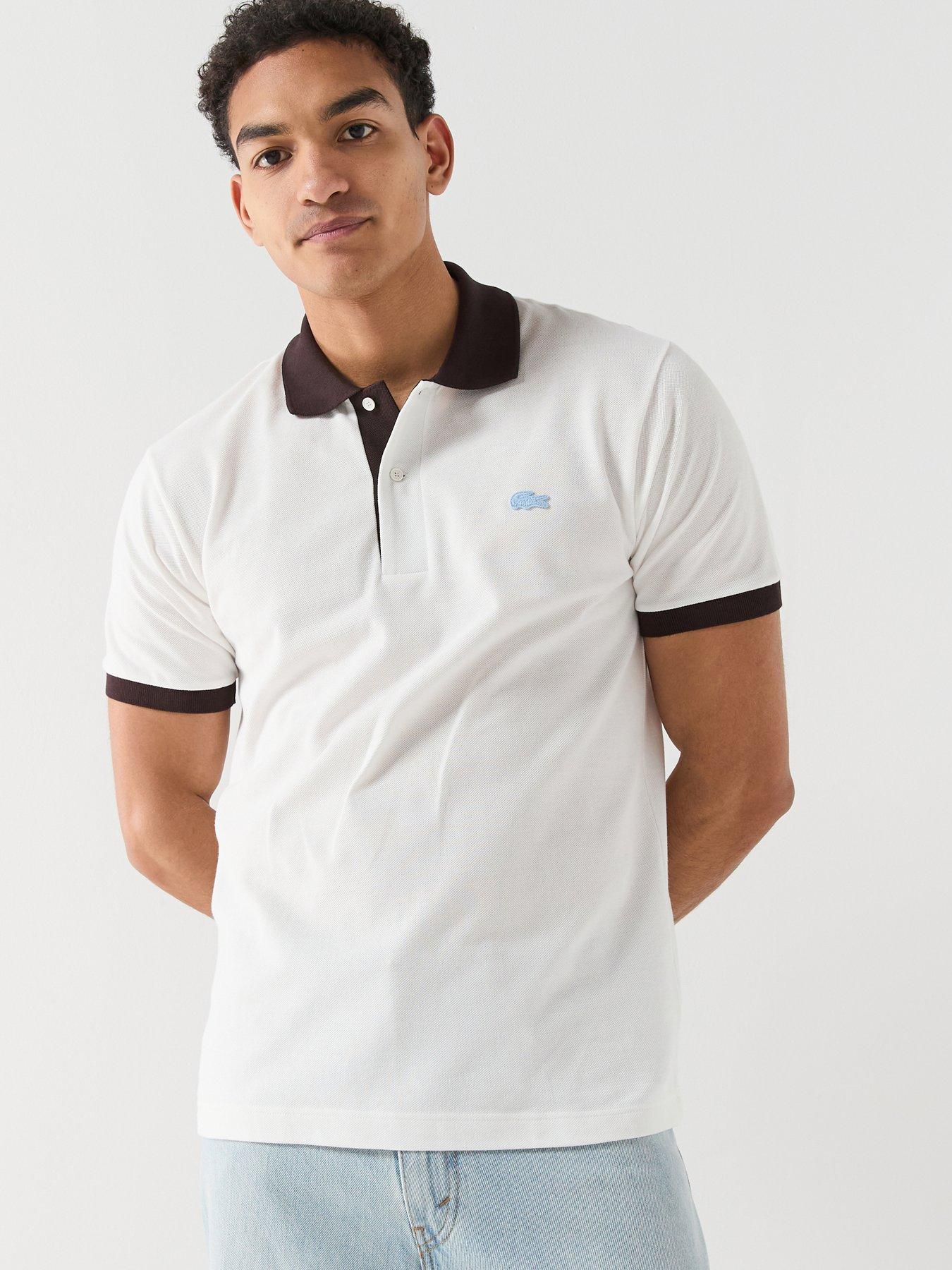 Lacoste Classic Fit Contrast Pique Polo Shirt - White