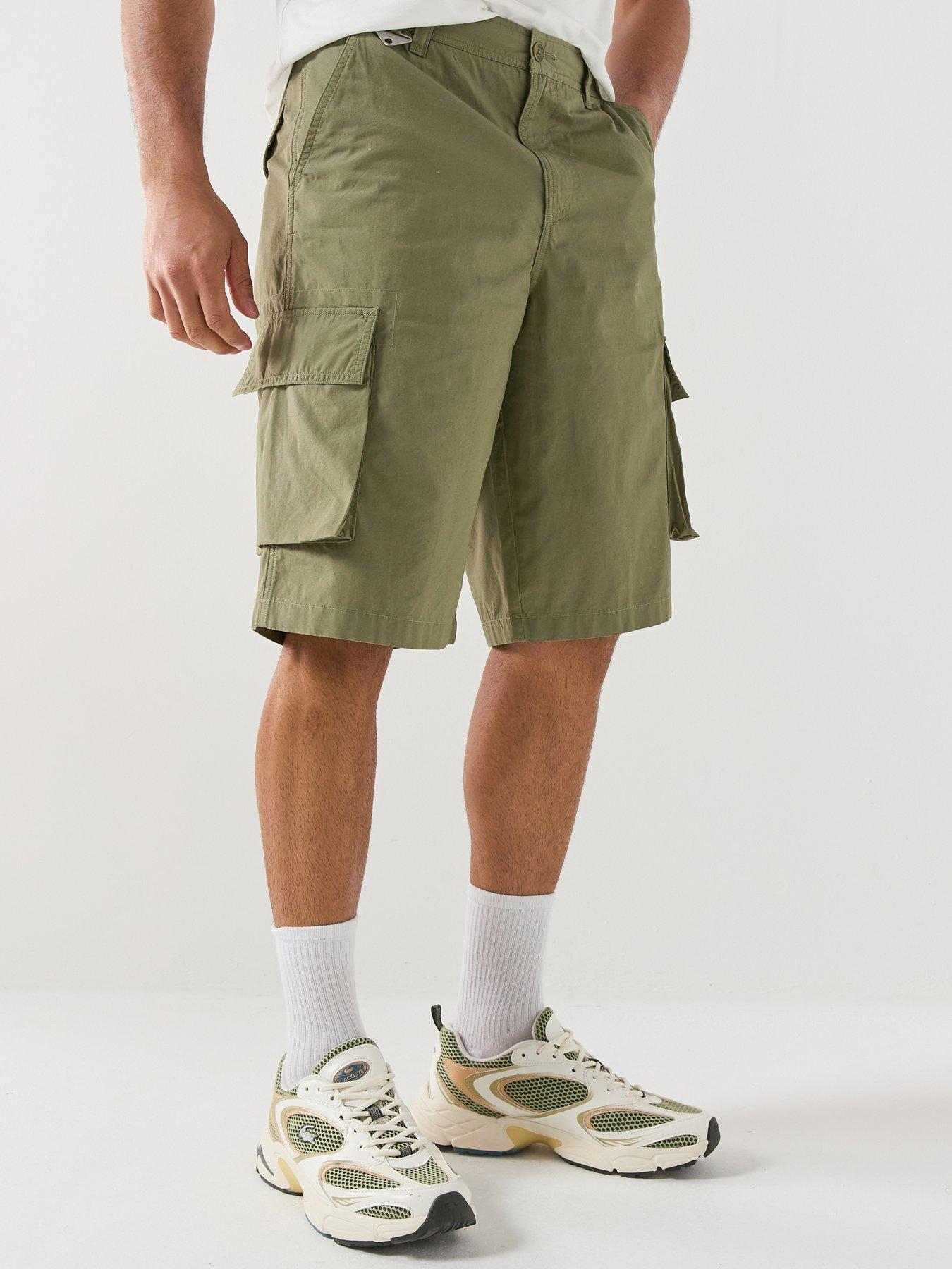 Lacoste Lightweight Cotton Poplin Bermuda Cargo Shorts - Khaki