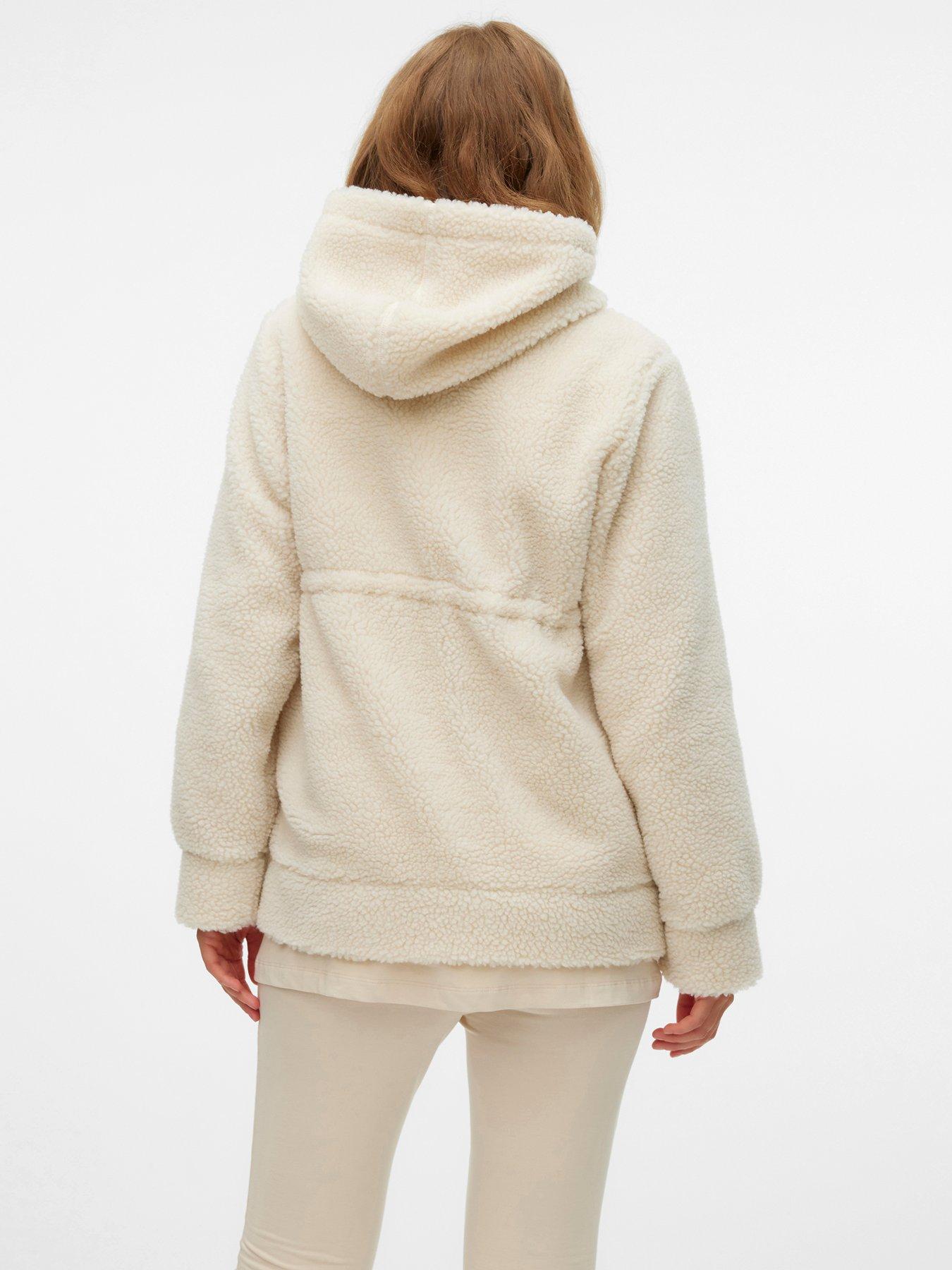 stillFront image of mamalicious-mlrachelsea-boot-3in1-teddy-maternity-jacket-white