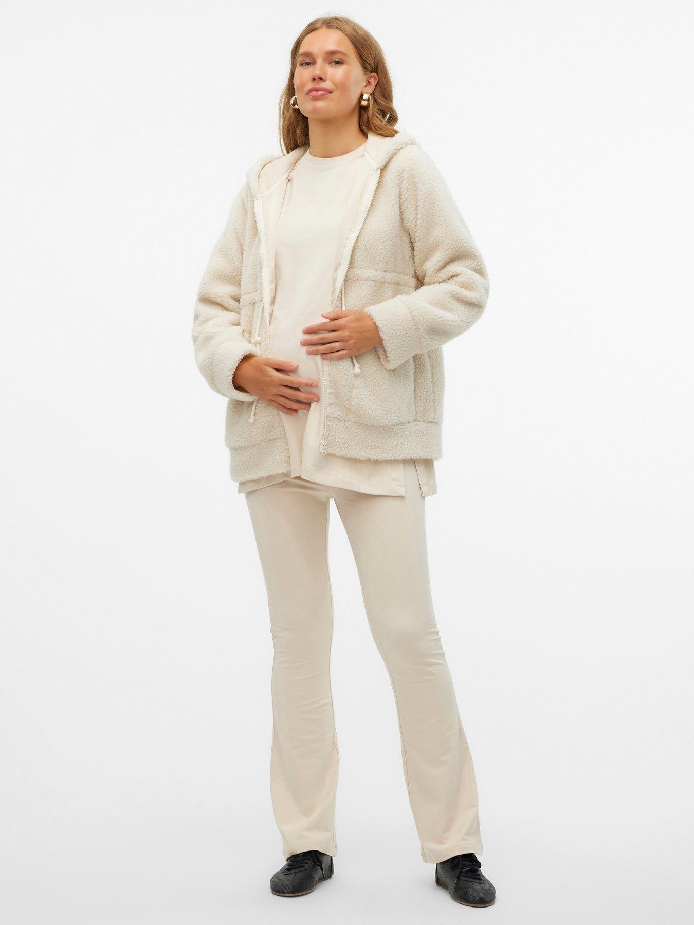  image of mamalicious-mlrachelsea-boot-3in1-teddy-maternity-jacket-white