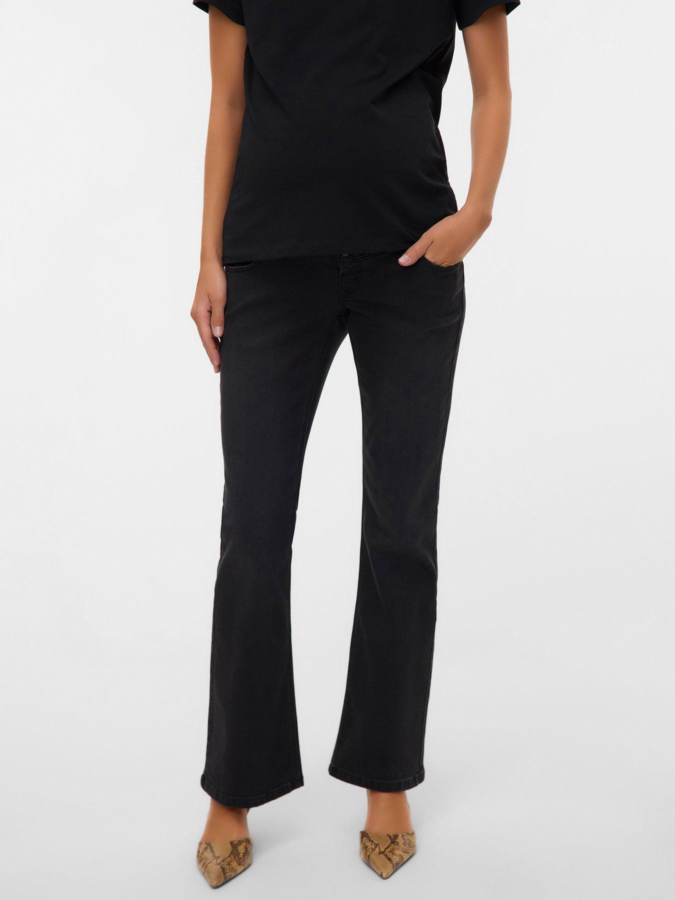 Image 1 of 4 of Mamalicious Flared Jeans - Black