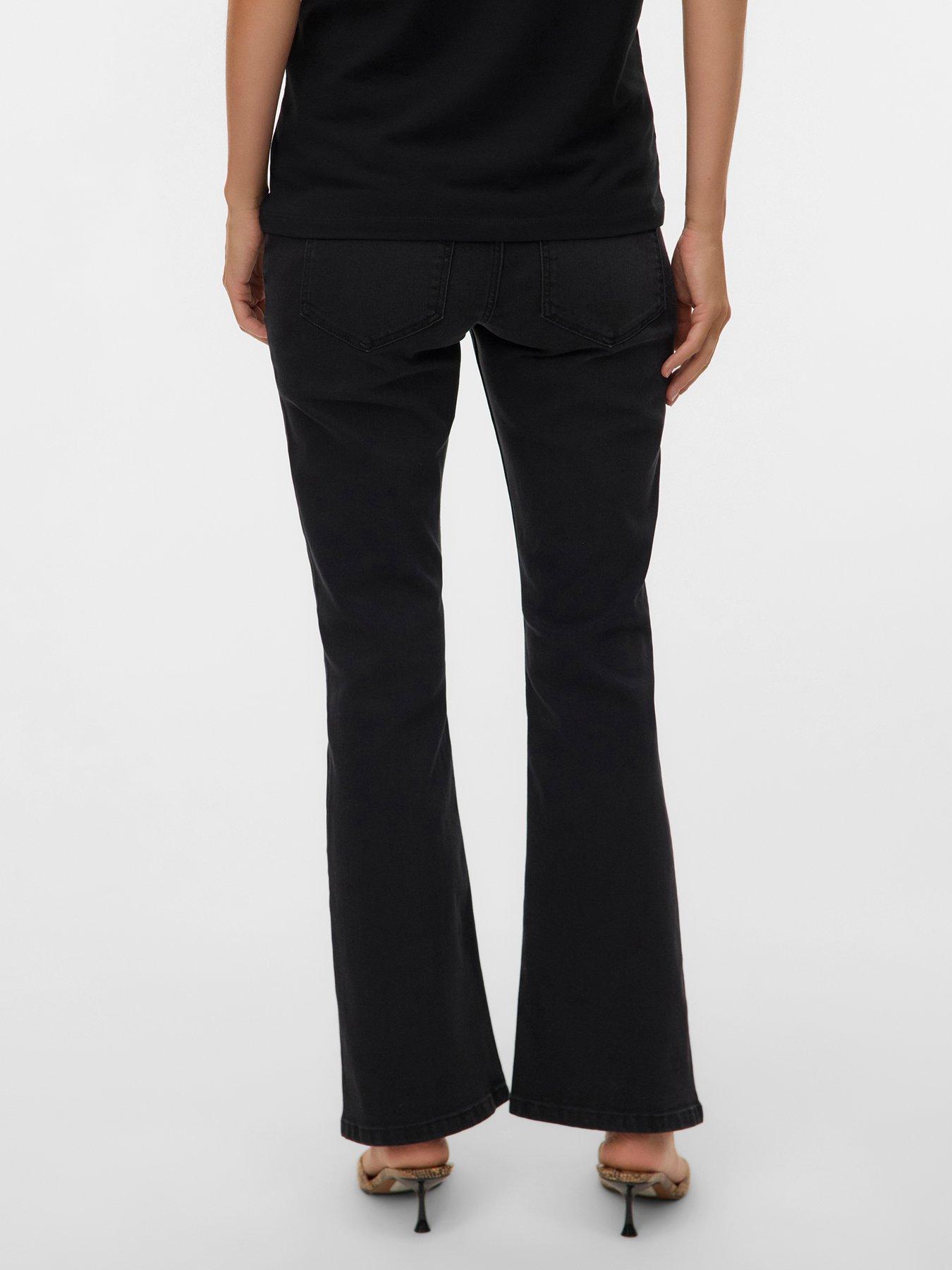 Image 2 of 4 of Mamalicious Flared Jeans - Black
