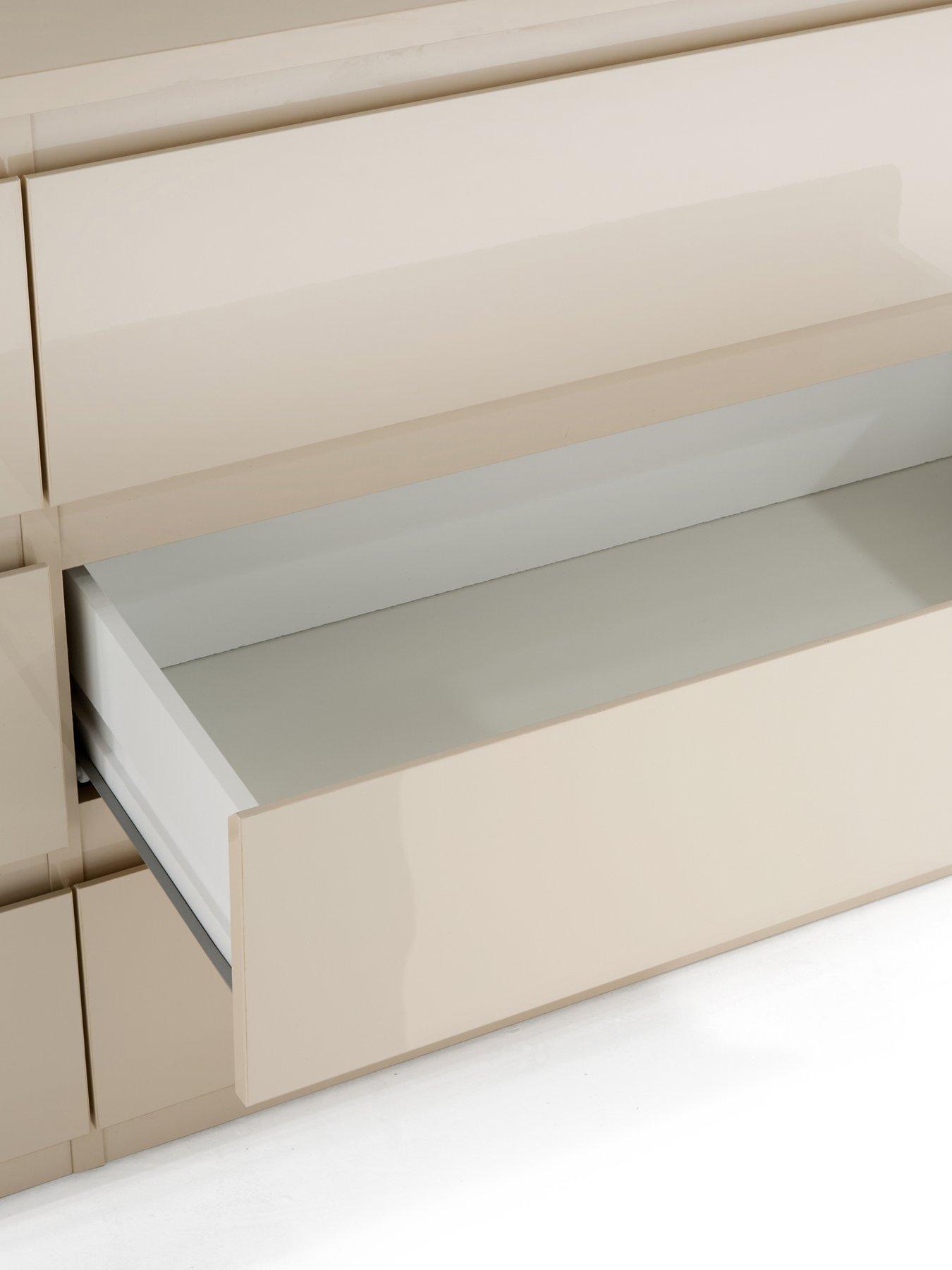 Image 6 of 7 of The Very Collection Layton Gloss 6 Drawer Chest - Oatmeal - FSC&reg; Certified