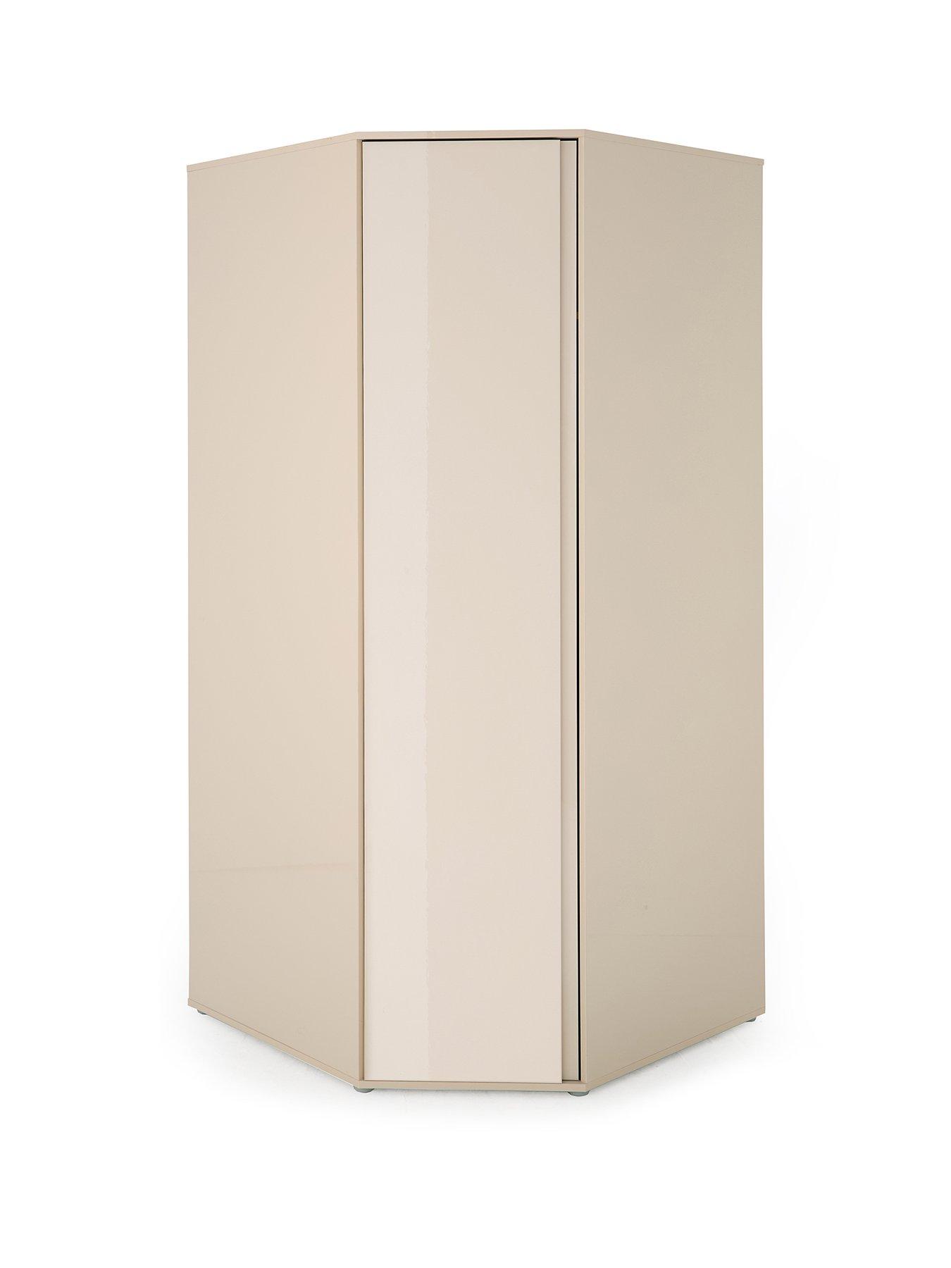  image of very-home-layton-gloss-corner-wardrobe-oatmeal