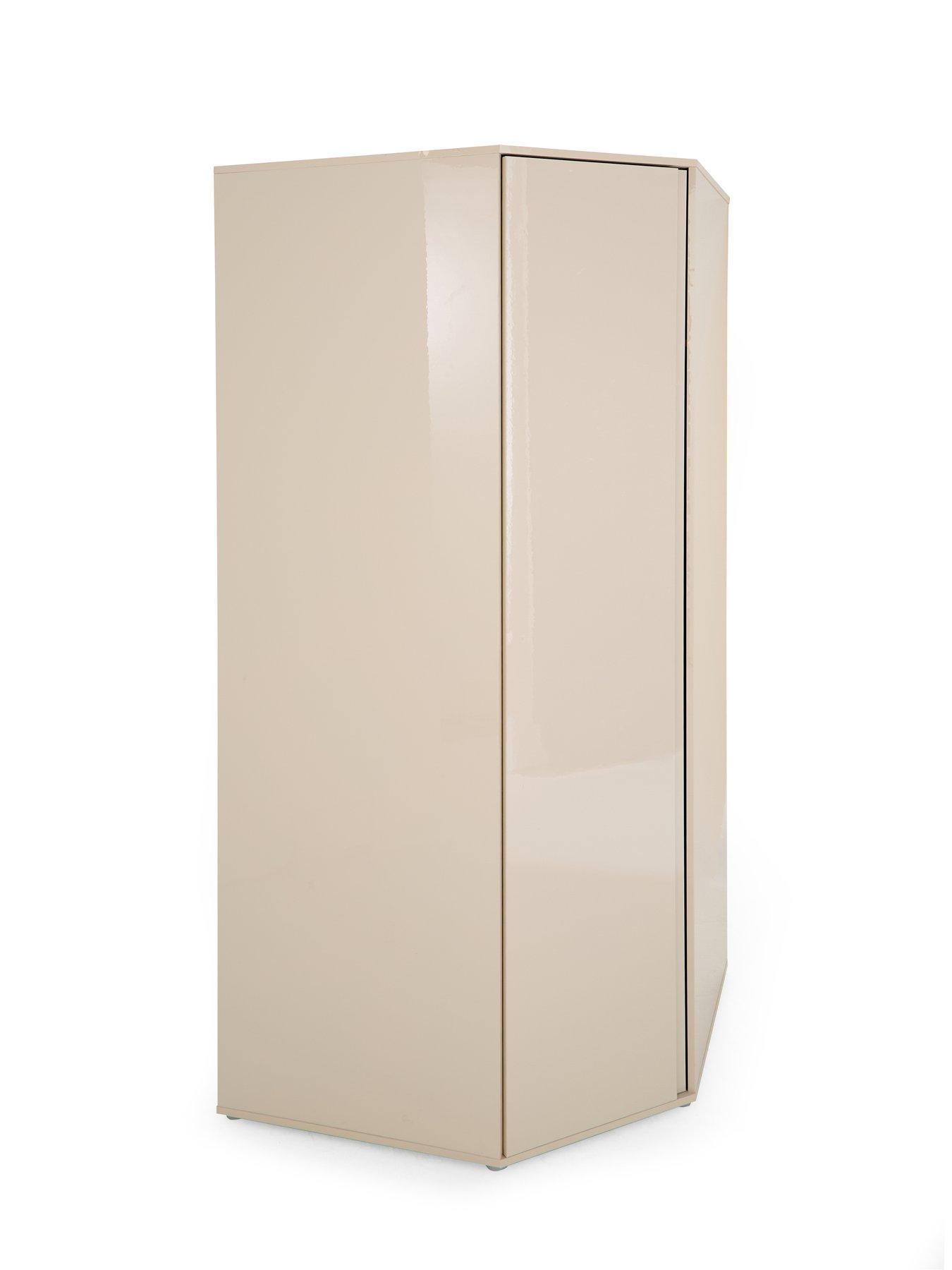  image of very-home-layton-gloss-corner-wardrobe-oatmeal