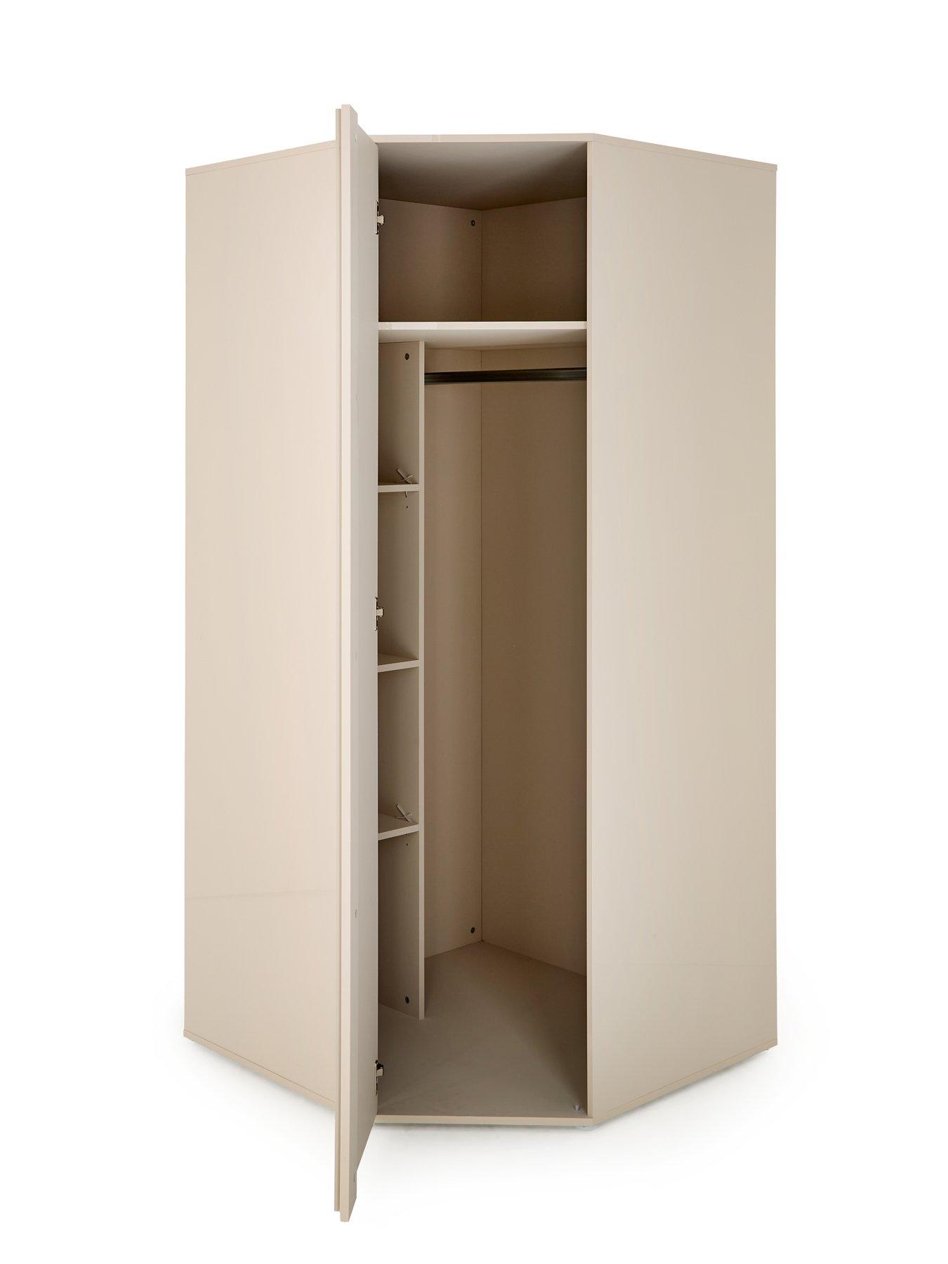  image of very-home-layton-gloss-corner-wardrobe-oatmeal