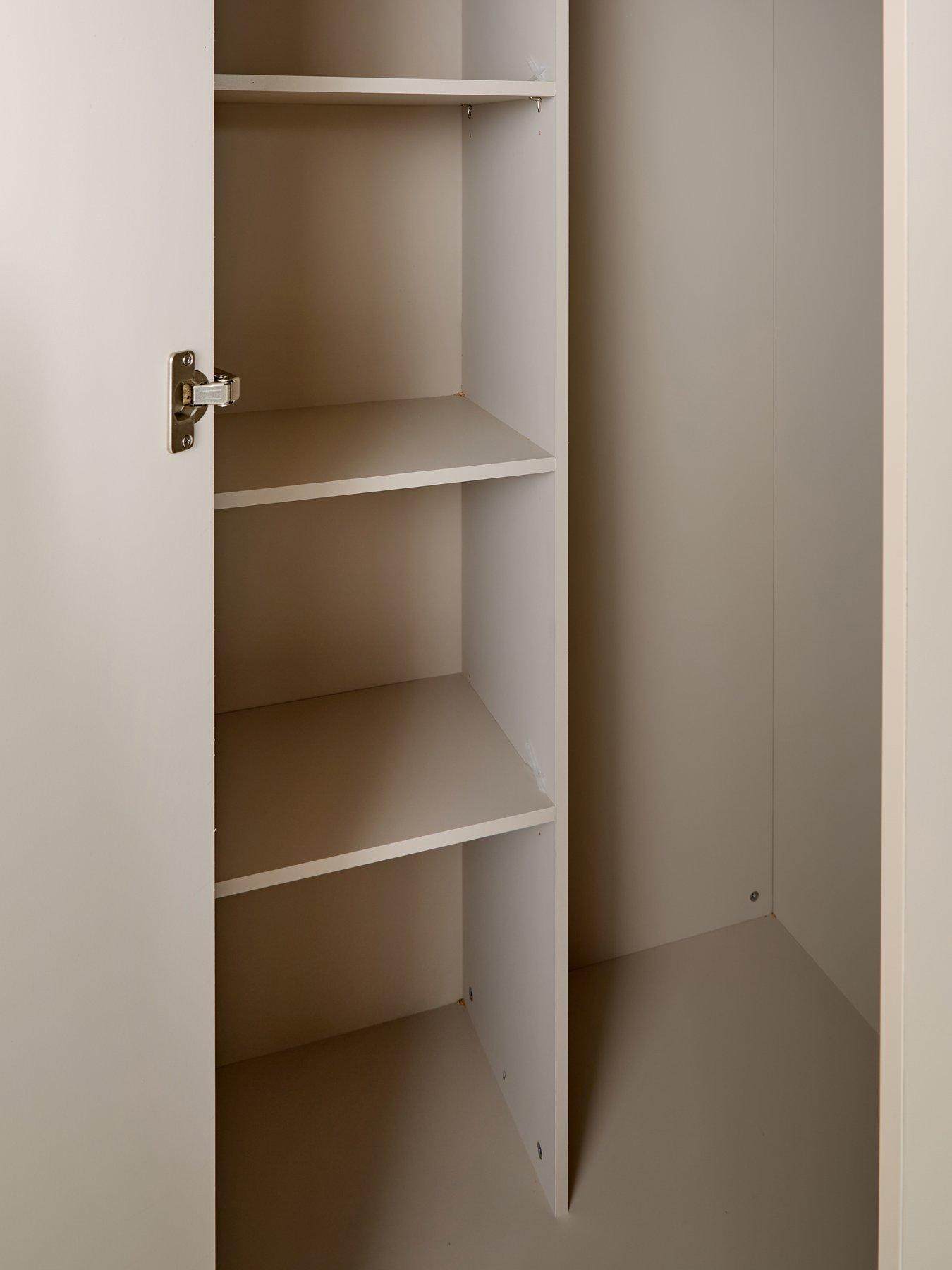  image of very-home-layton-gloss-corner-wardrobe-oatmeal