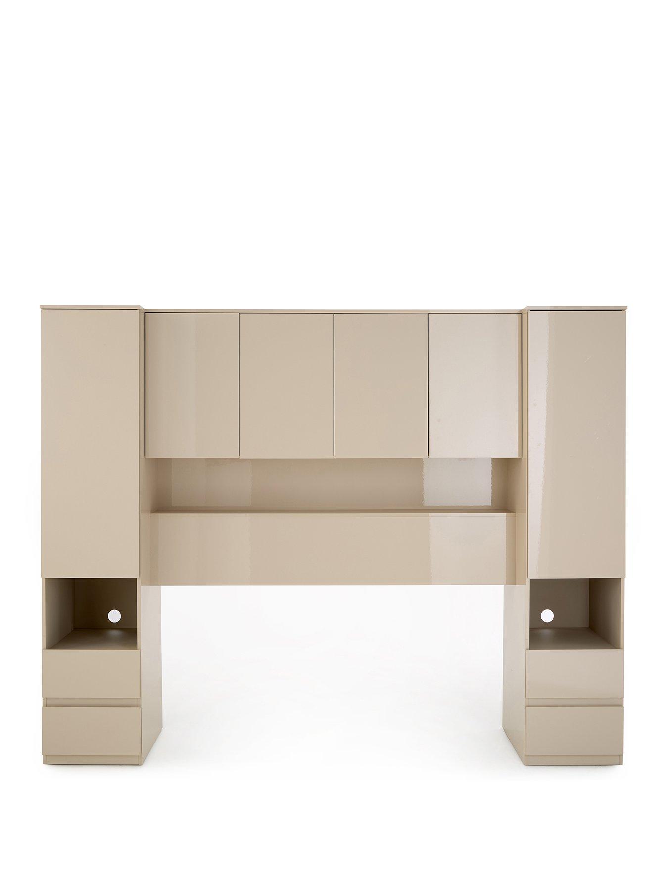 Image 2 of 7 of The Very Collection Layton Gloss Overbed Unit - Oatmeal