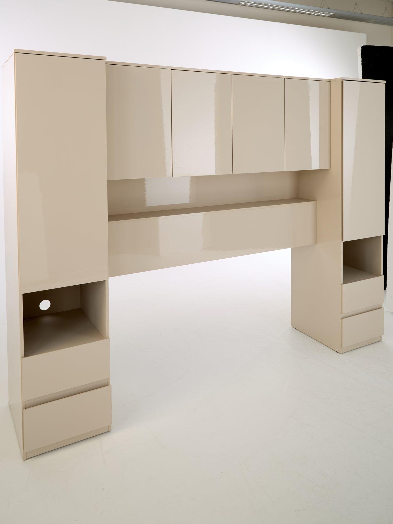 Image 3 of 7 of The Very Collection Layton Gloss Overbed Unit - Oatmeal