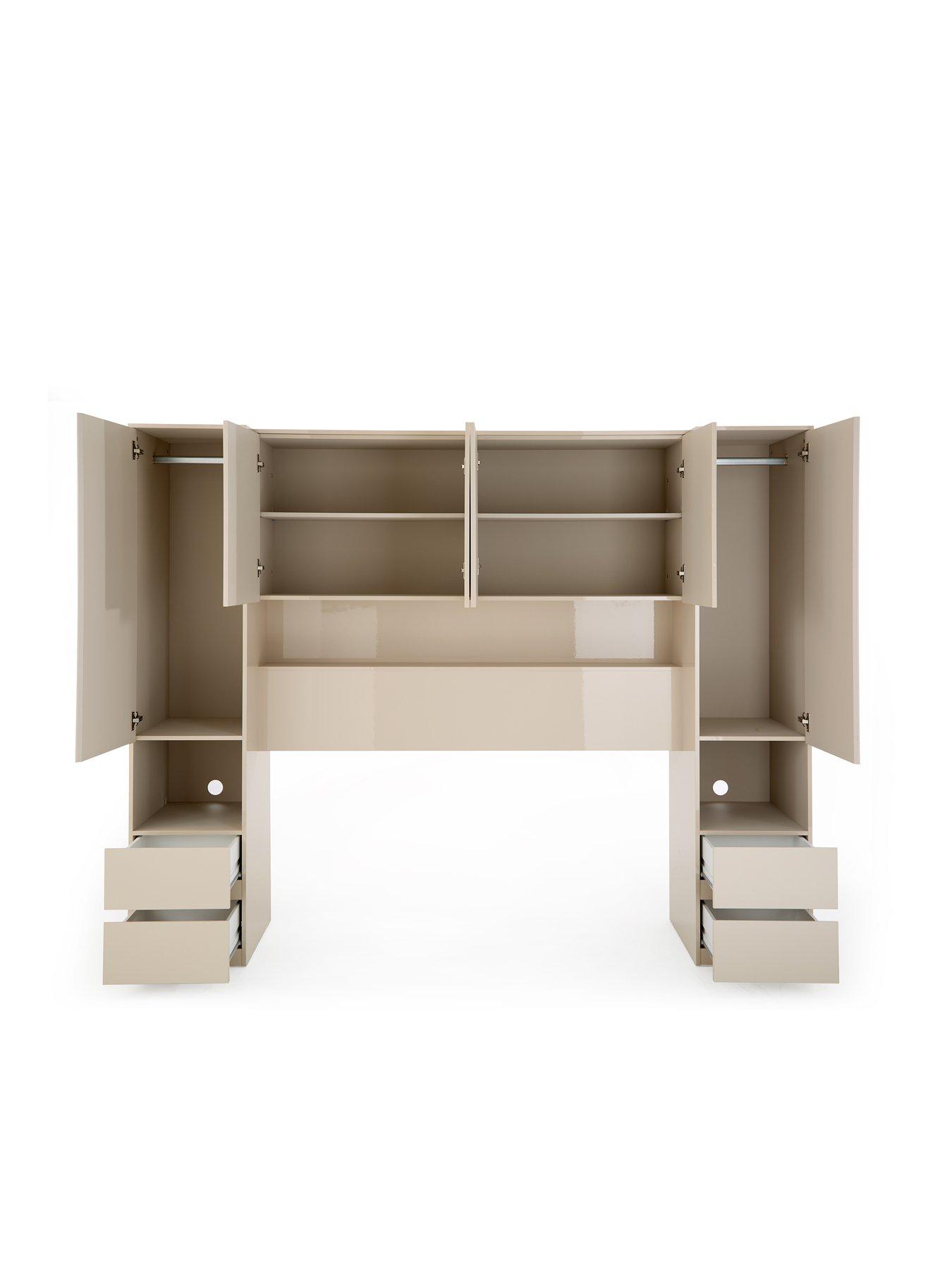 Image 4 of 7 of The Very Collection Layton Gloss Overbed Unit - Oatmeal
