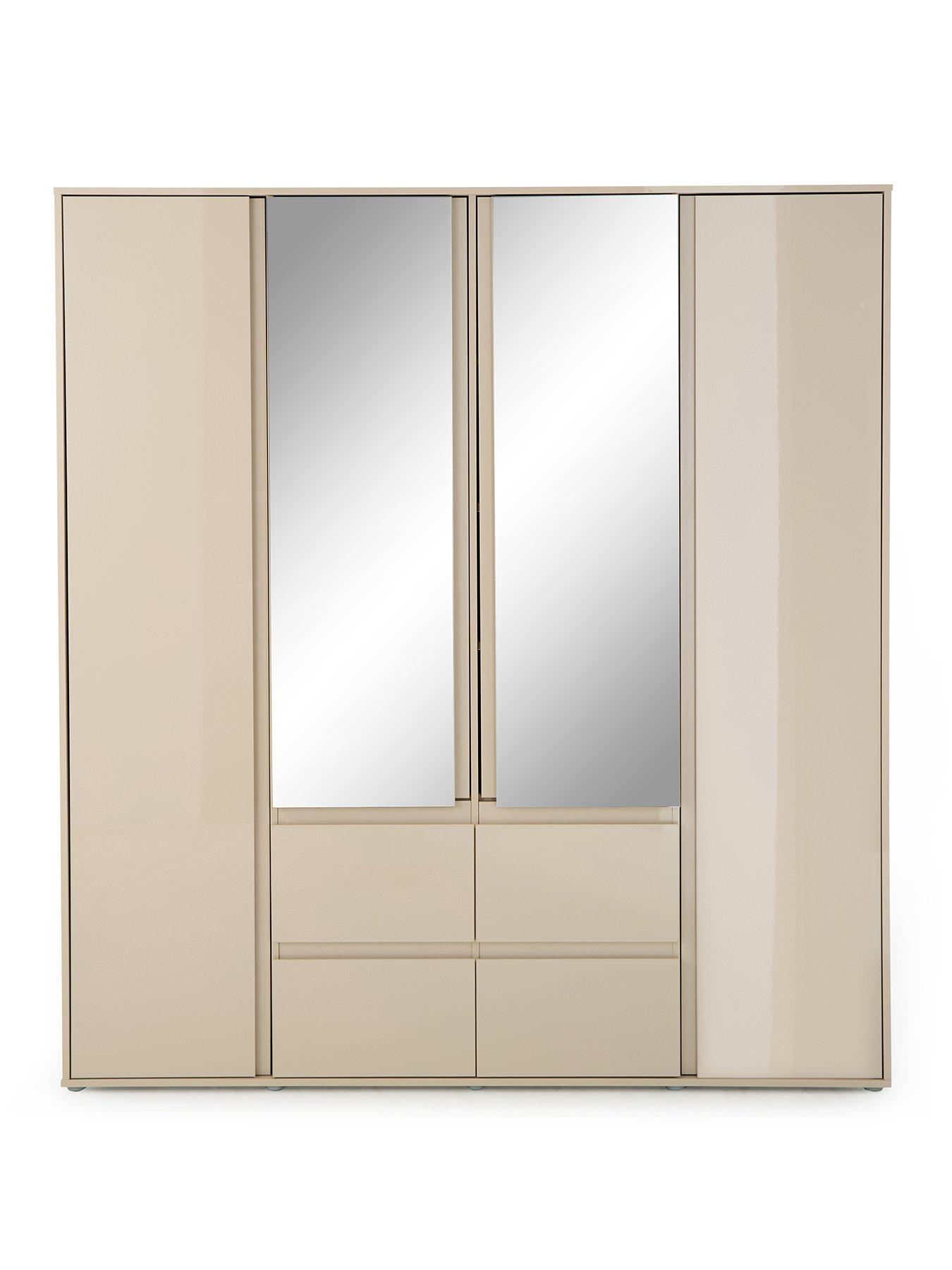 Image 2 of 7 of The Very Collection Layton Gloss 4 Door, 4 Drawer&nbsp;Combi Wardrobe - Oatmeal - FSC&reg; Certified