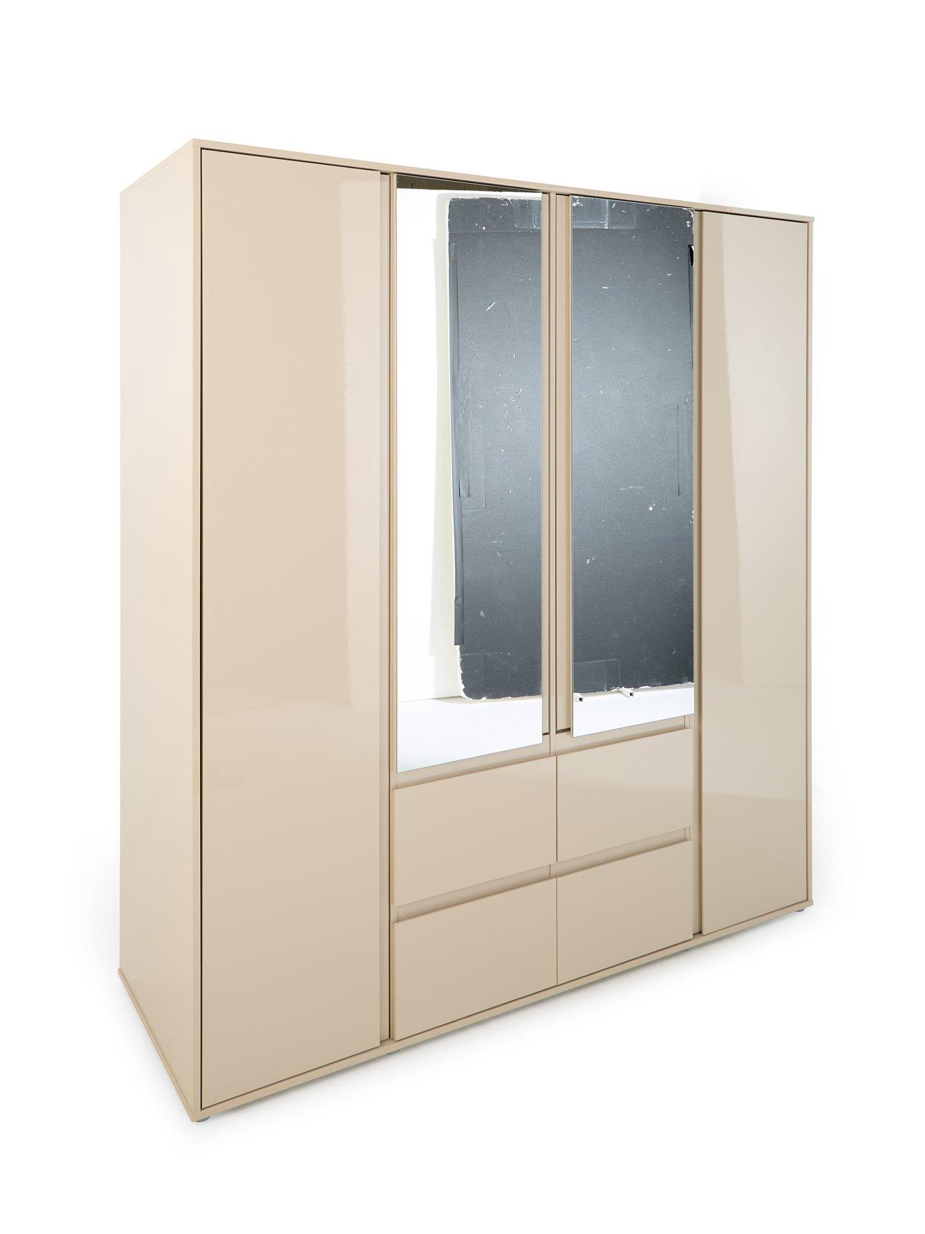 Image 3 of 7 of The Very Collection Layton Gloss 4 Door, 4 Drawer&nbsp;Combi Wardrobe - Oatmeal - FSC&reg; Certified