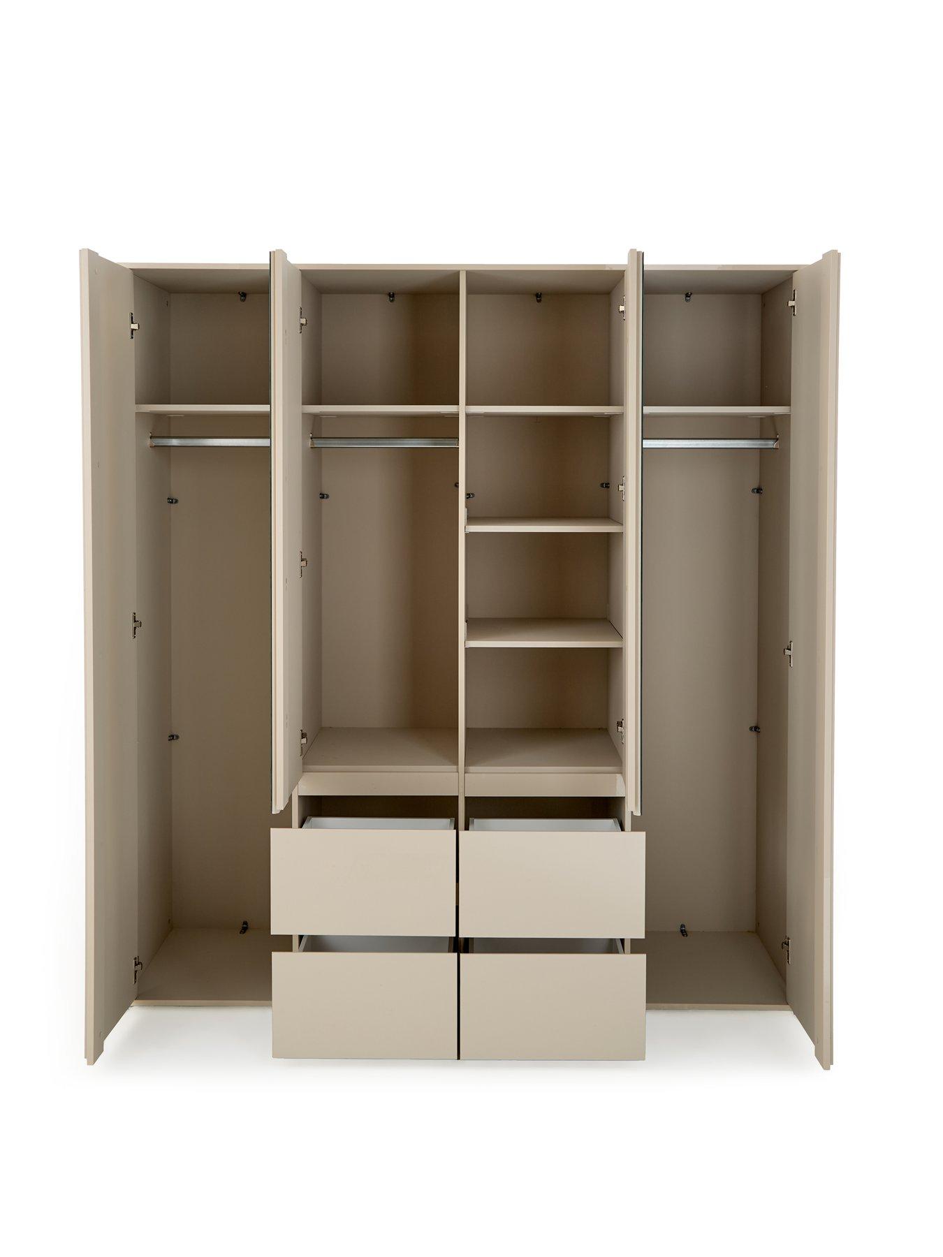 Image 4 of 7 of The Very Collection Layton Gloss 4 Door, 4 Drawer&nbsp;Combi Wardrobe - Oatmeal - FSC&reg; Certified