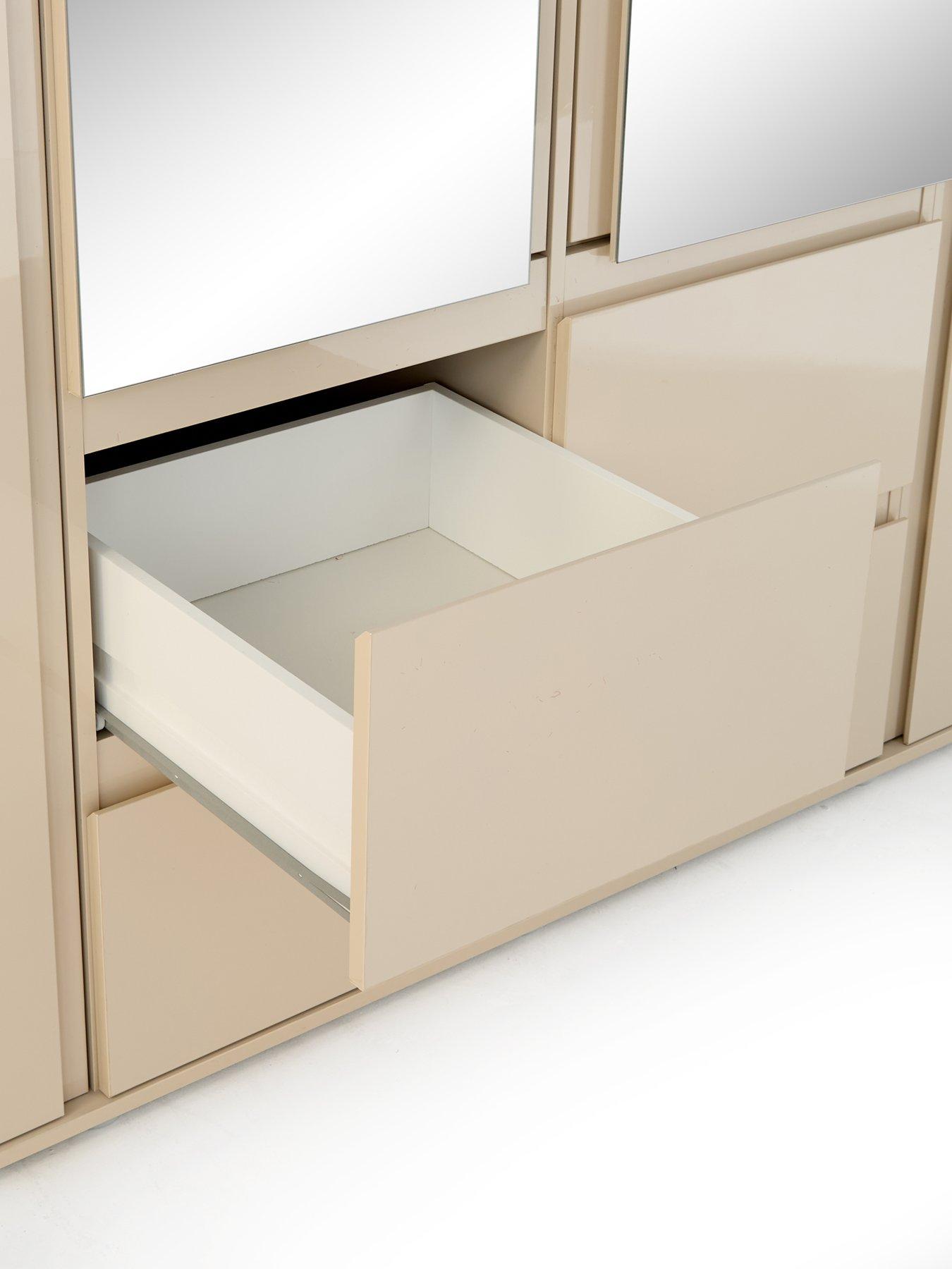 Image 6 of 7 of The Very Collection Layton Gloss 4 Door, 4 Drawer&nbsp;Combi Wardrobe - Oatmeal - FSC&reg; Certified