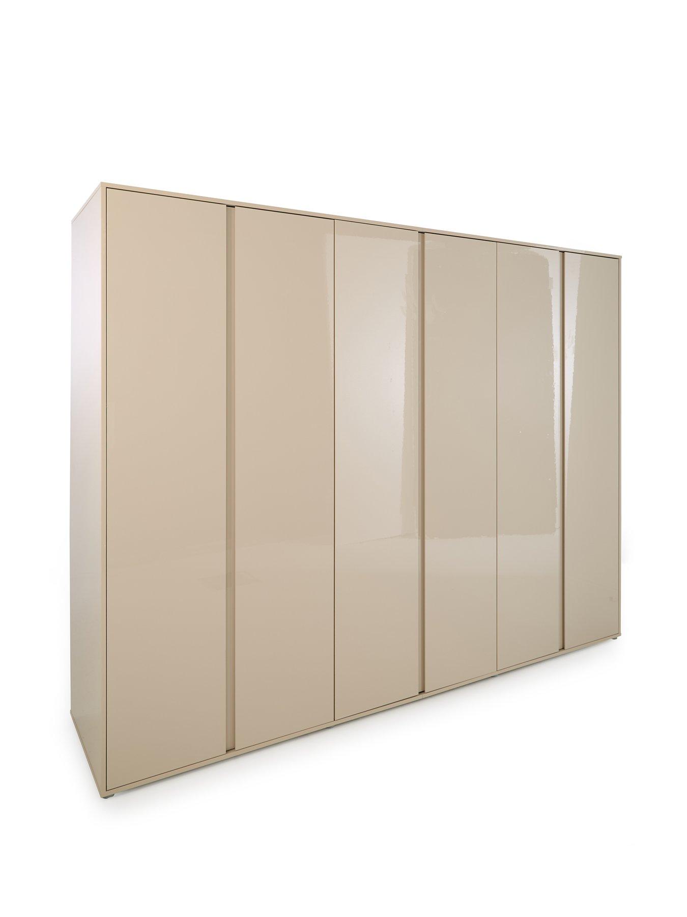 Image 3 of 7 of The Very Collection Layton Gloss 6 Door Wardrobe - Oatmeal - FSC&reg; Certified