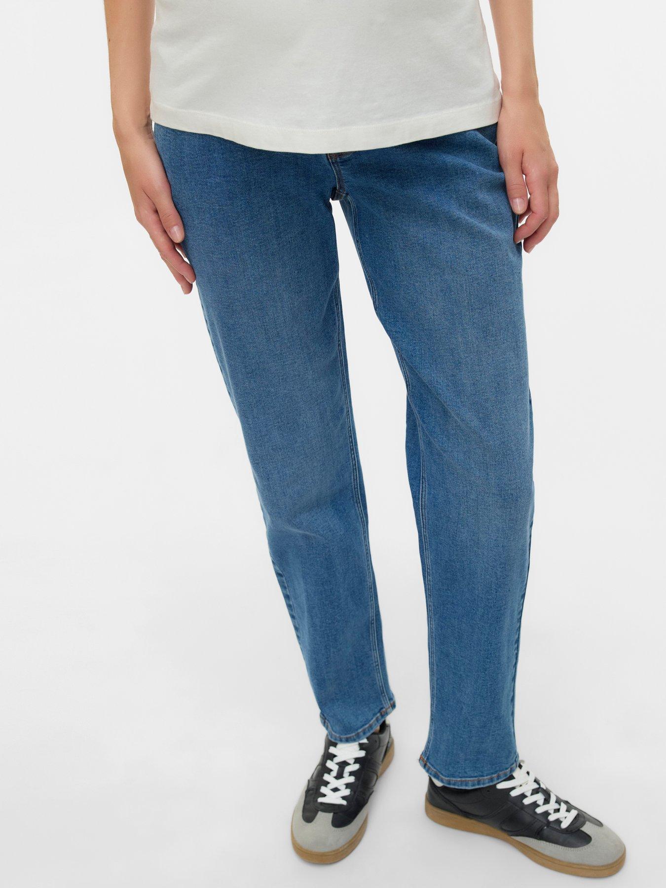  image of mamalicious-mom-fit-mid-waist-jeans-blue