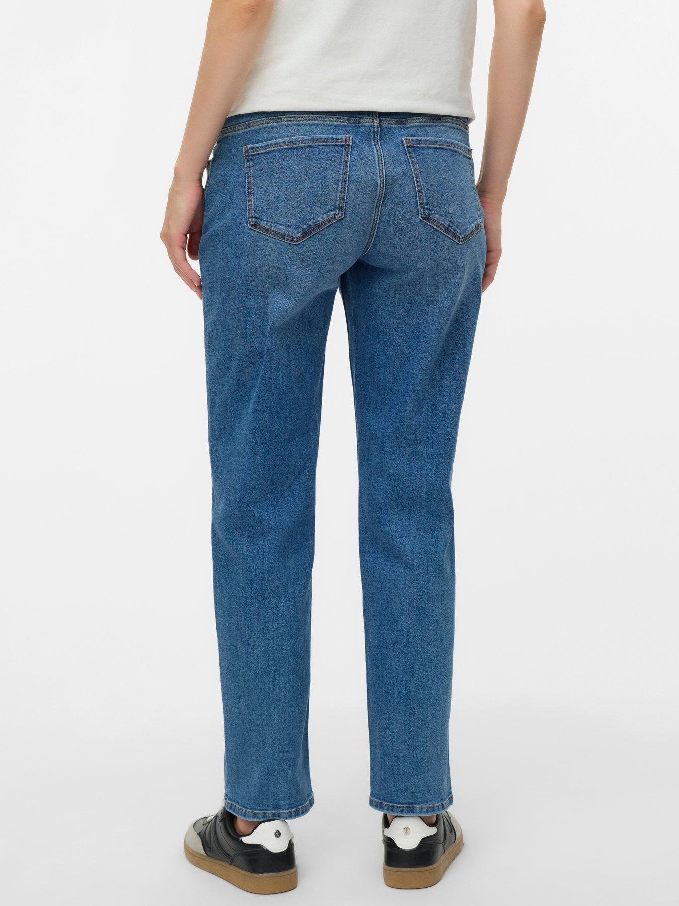  image of mamalicious-mom-fit-mid-waist-jeans-blue